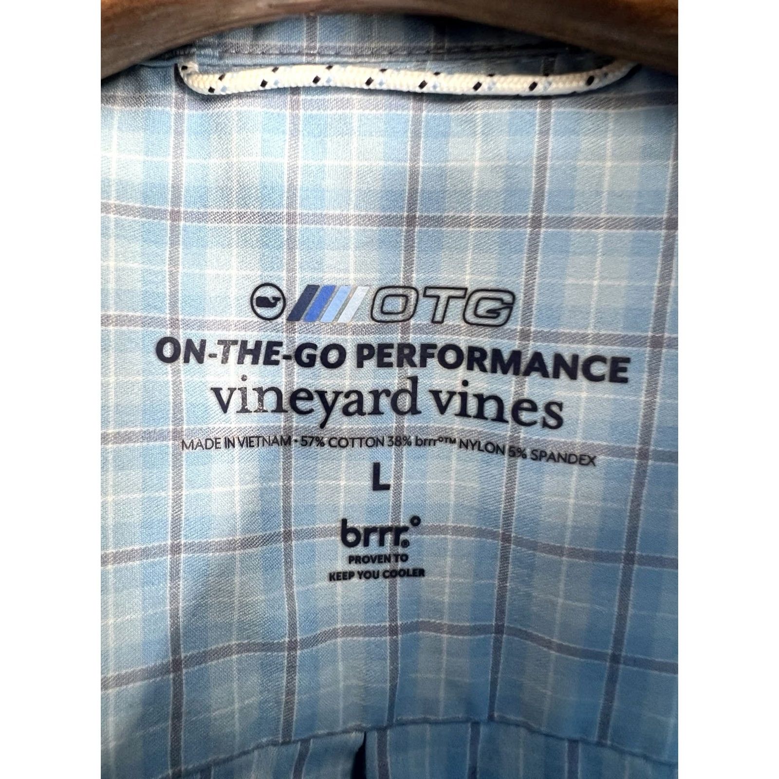 Vineyard Vines Vineyard Vines Shirt Mens Size Large Blue Plaid Performance On The Go Size US L / EU 52-54 / 3 - 3 Thumbnail
