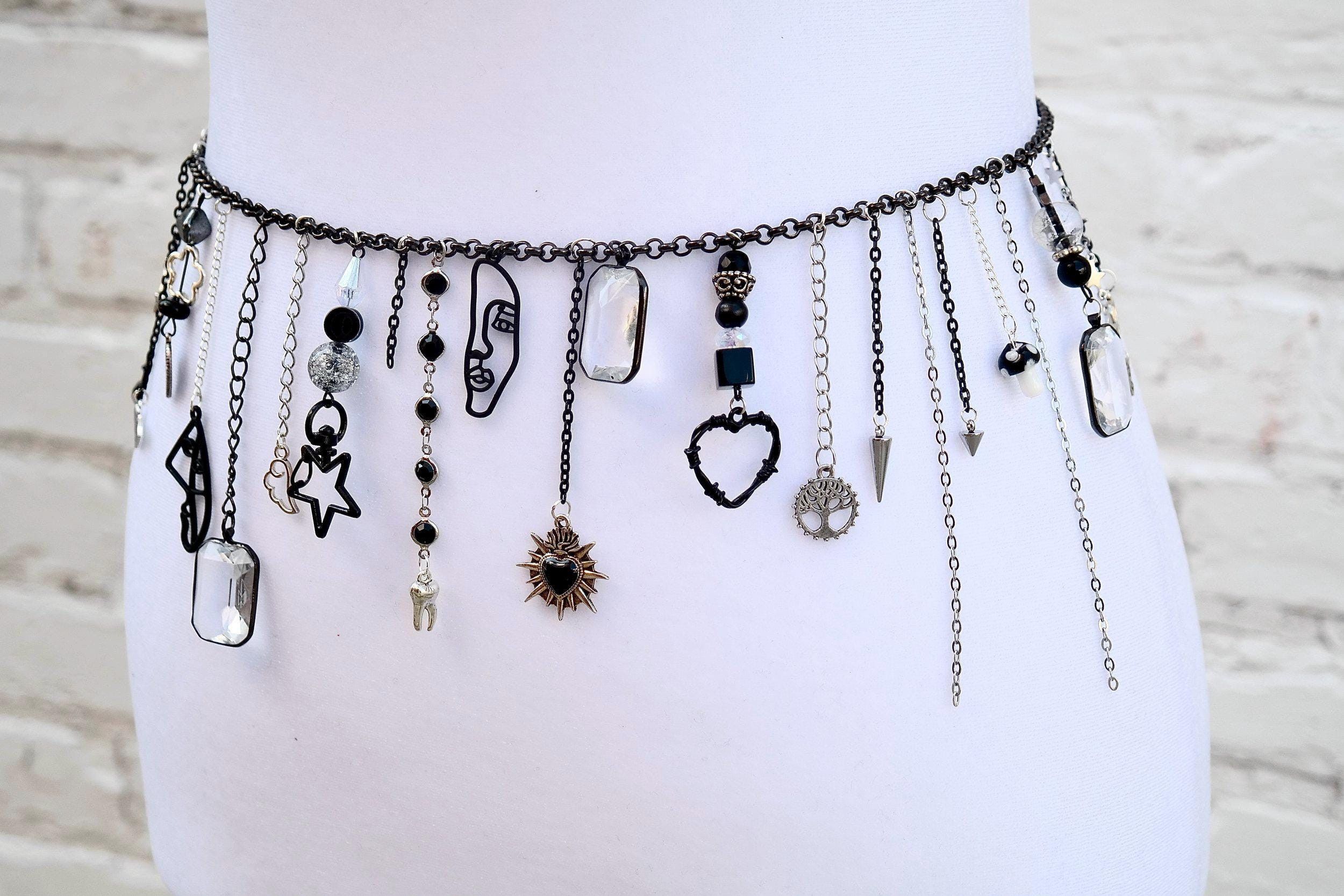 Handmade Black & Silver Waist Chain Size ONE SIZE - 4 Thumbnail