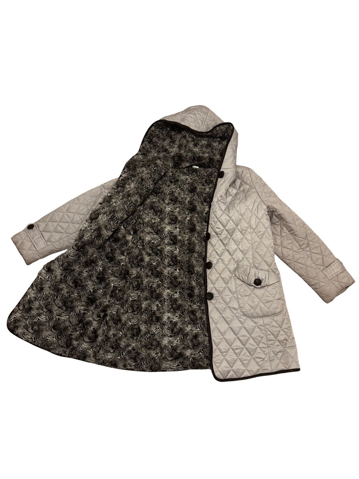 Other Women’s light gray quilt Coat with hoodie.wj1412 Size XL / US 12-14 / IT 48-50 - 9 Thumbnail