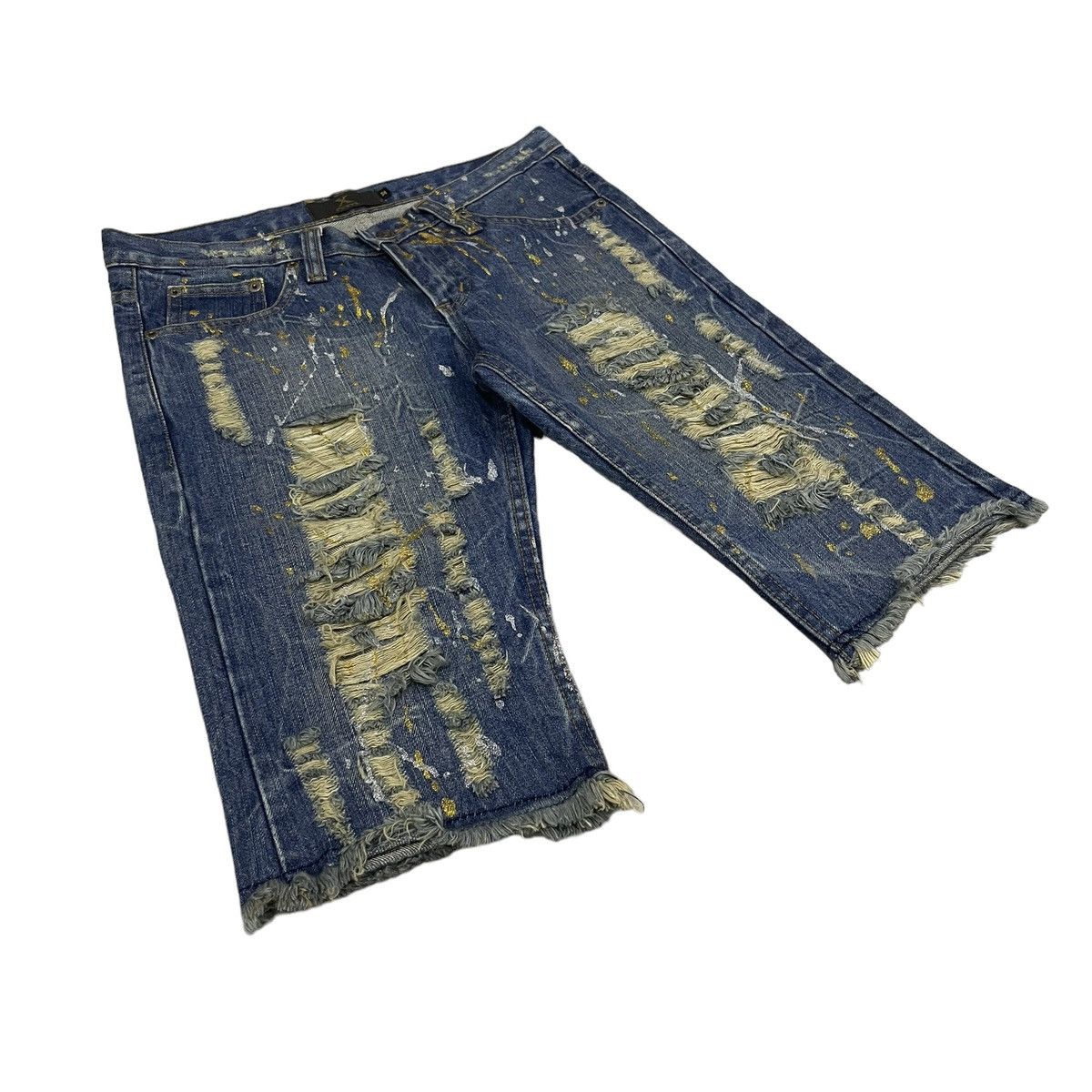 14th Addiction × Japanese Brand × Le Grande Bleu (L.G.B.) Xfrm Japan Distressed Shorts Size US 32 / EU 48 - 2 Thumbnail