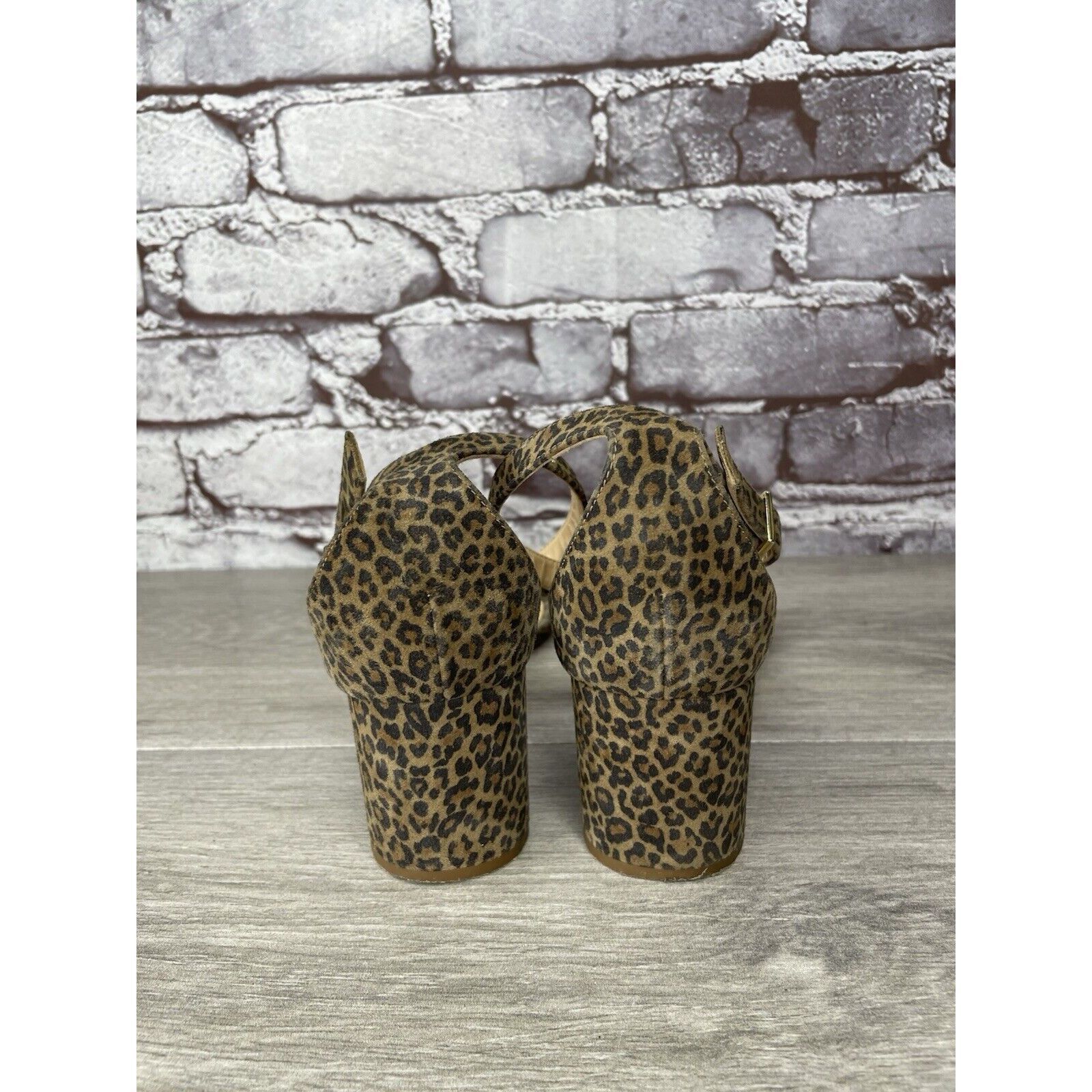 Sid Mashburn Ann Mashburn Leopard Print Open Toe Block Heel Strap Sandals Size US 7.5 / IT 37.5 - 5 Thumbnail