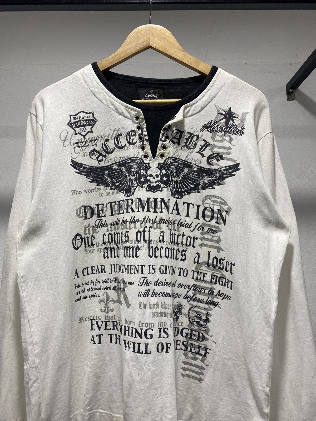 Hysteric Glamour Collins Skull Poem Ls shirt Punk Grunge Lgb Size US M / EU 48-50 / 2 - 4 Thumbnail