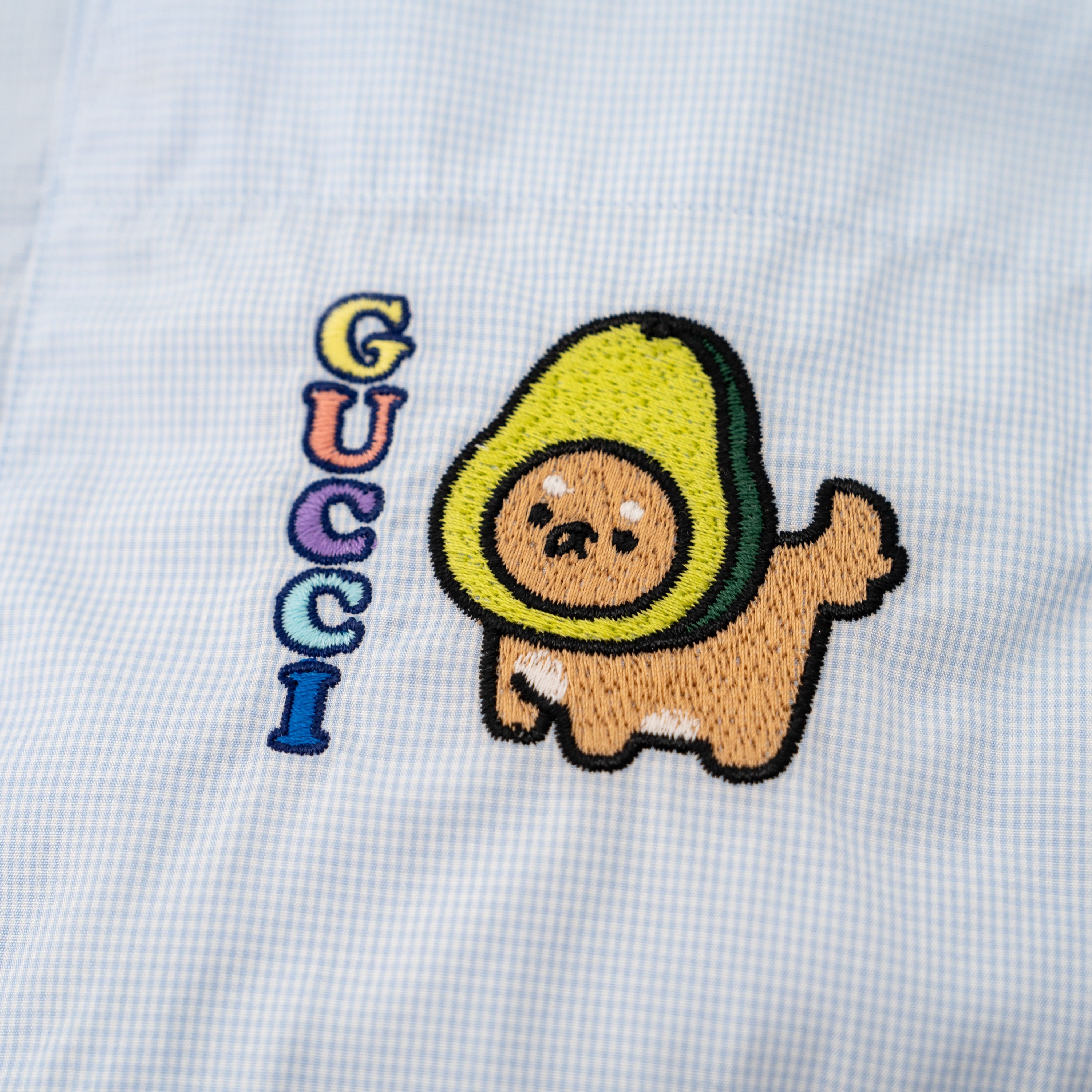 Gucci 48 M Gucci Blue Cotton Pikarar Animal Avocado Button Shirt Size US M / EU 48-50 / 2 - 8 Thumbnail