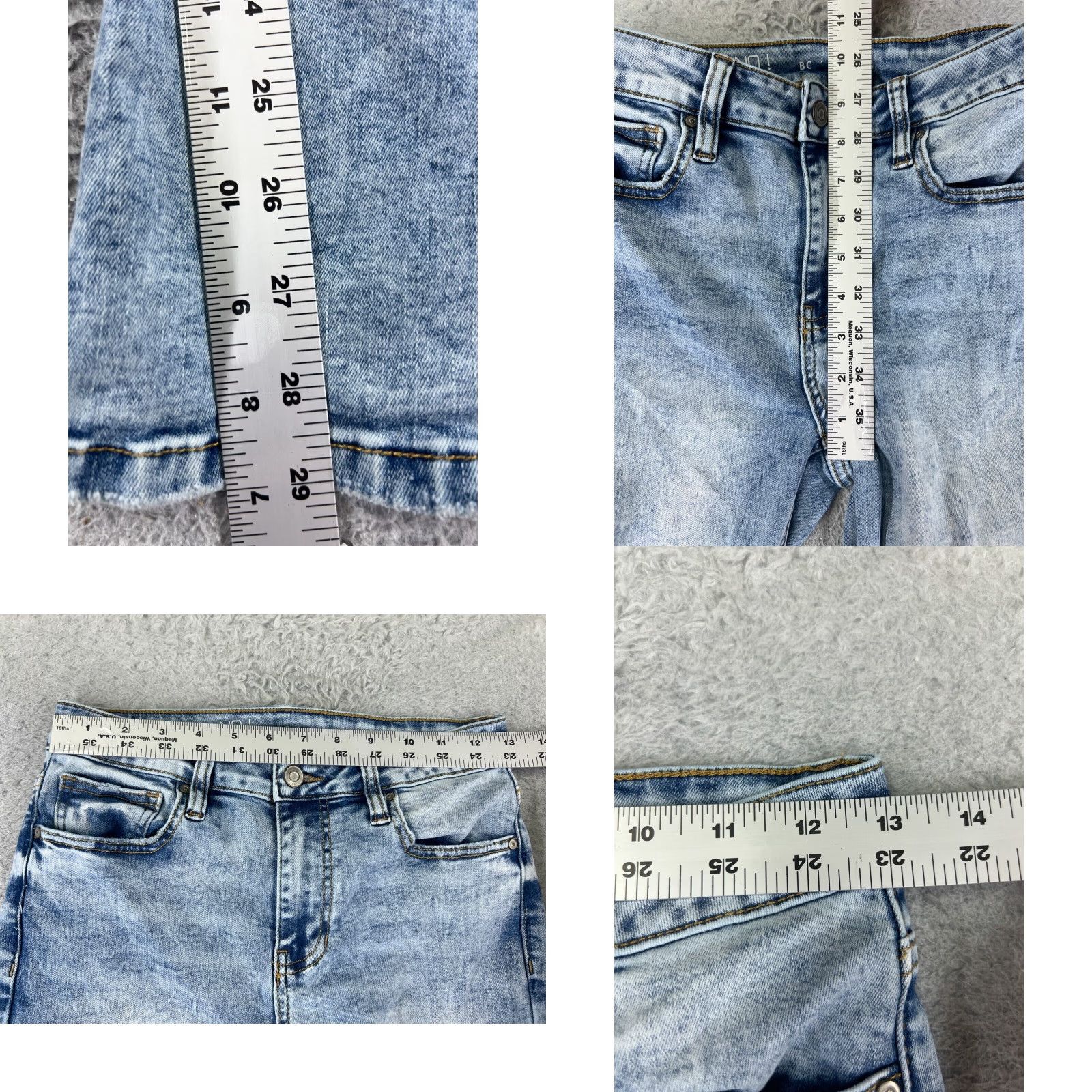 Vintage VINTAGE No Boundaries Jeans Womens Flared Denim Pants 25x29 Distressed Light Wash Blue 90s Girls Size 30" / US 8 / IT 44 - 8 Thumbnail