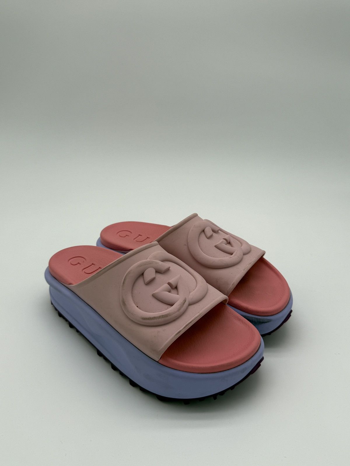 Gucci Pink Gucci Platform Slides Size US 8 / IT 38 - 1 Thumbnail