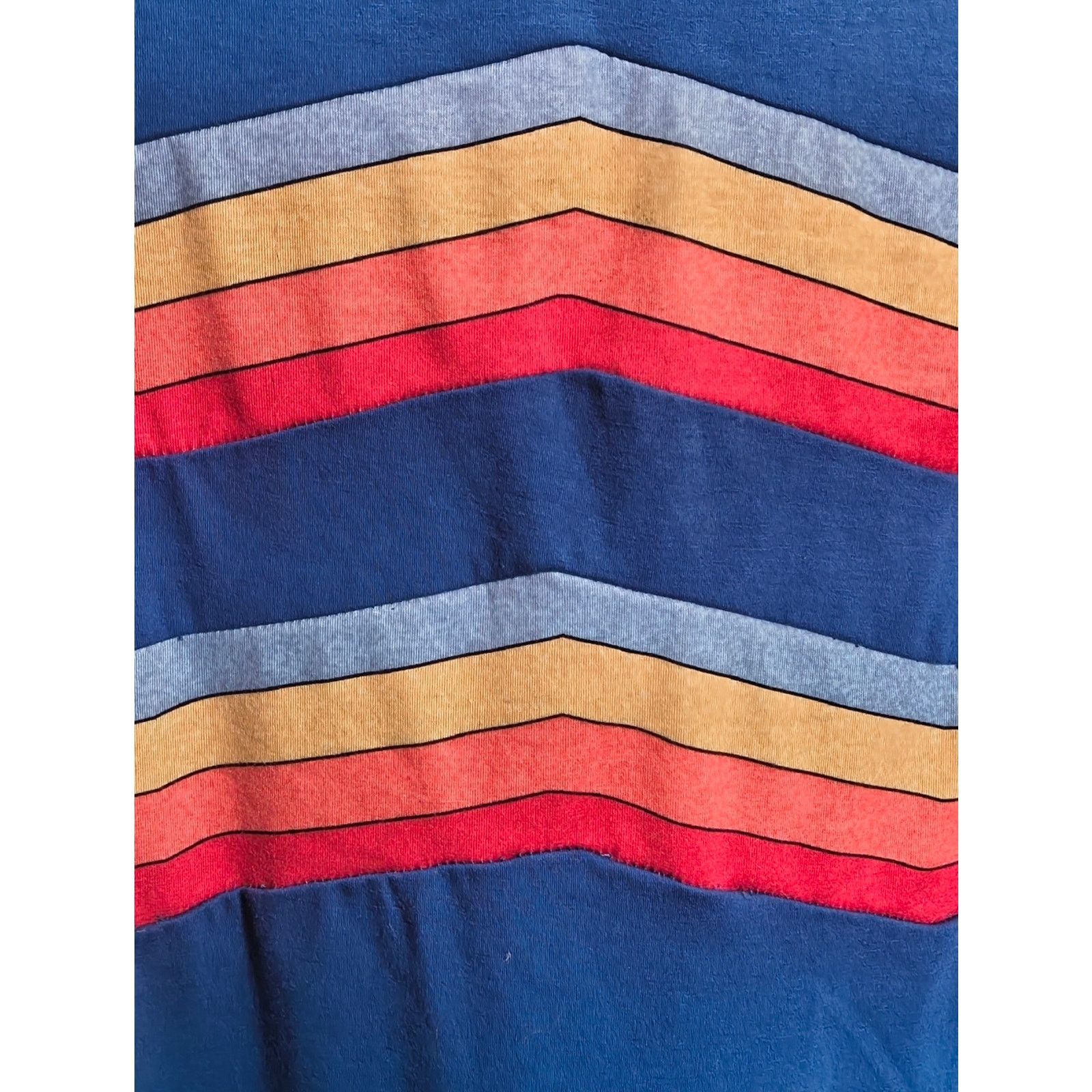 The Unbranded Brand Blue Chevron Stripe Tank Top M Retro Color Block Sleeveless Size M / US 6-8 / IT 42-44 - 6 Thumbnail