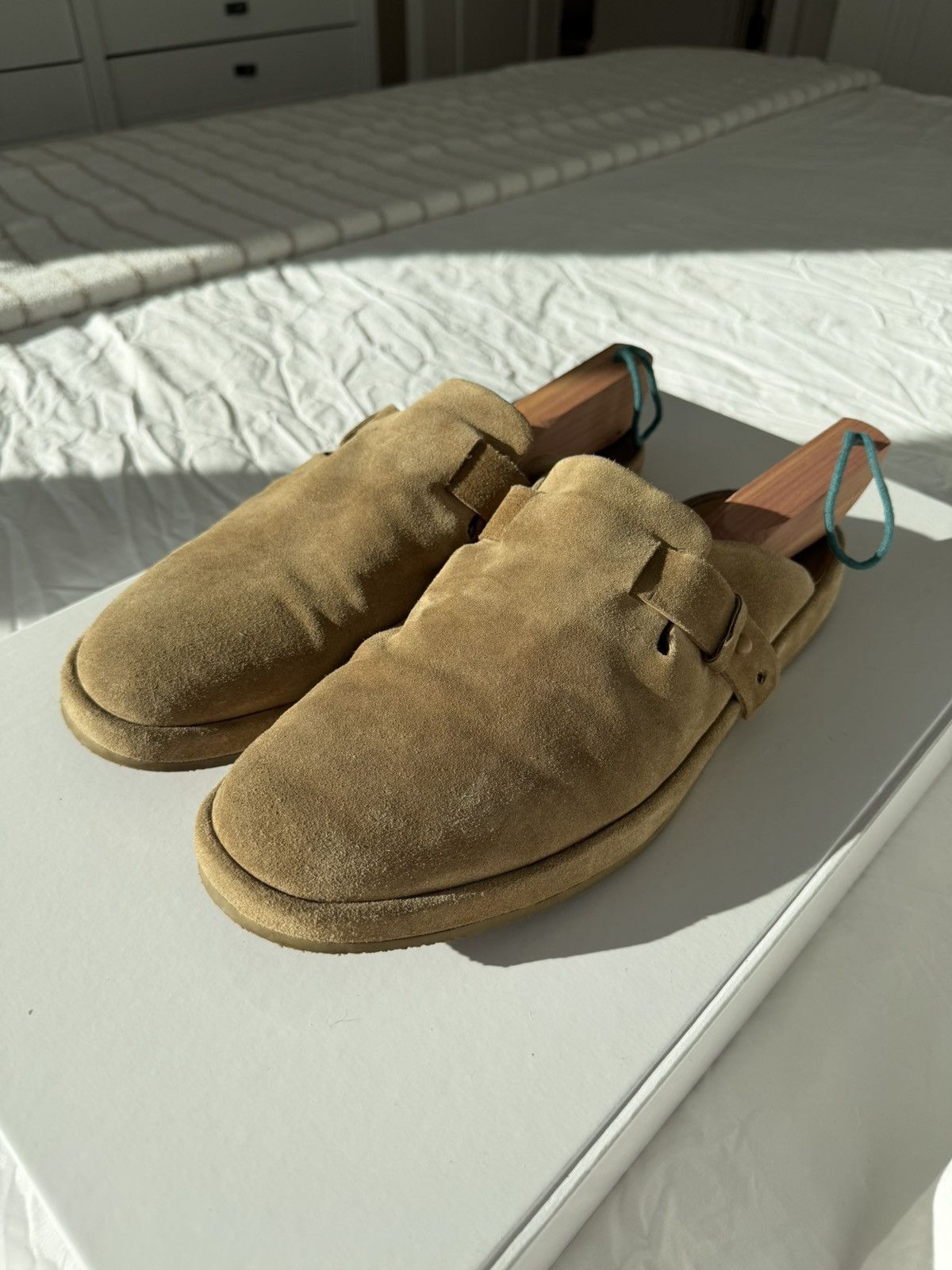 Vince Vince Beige Suede Slides Size 12 Size US 12 / EU 45 - 1 Thumbnail