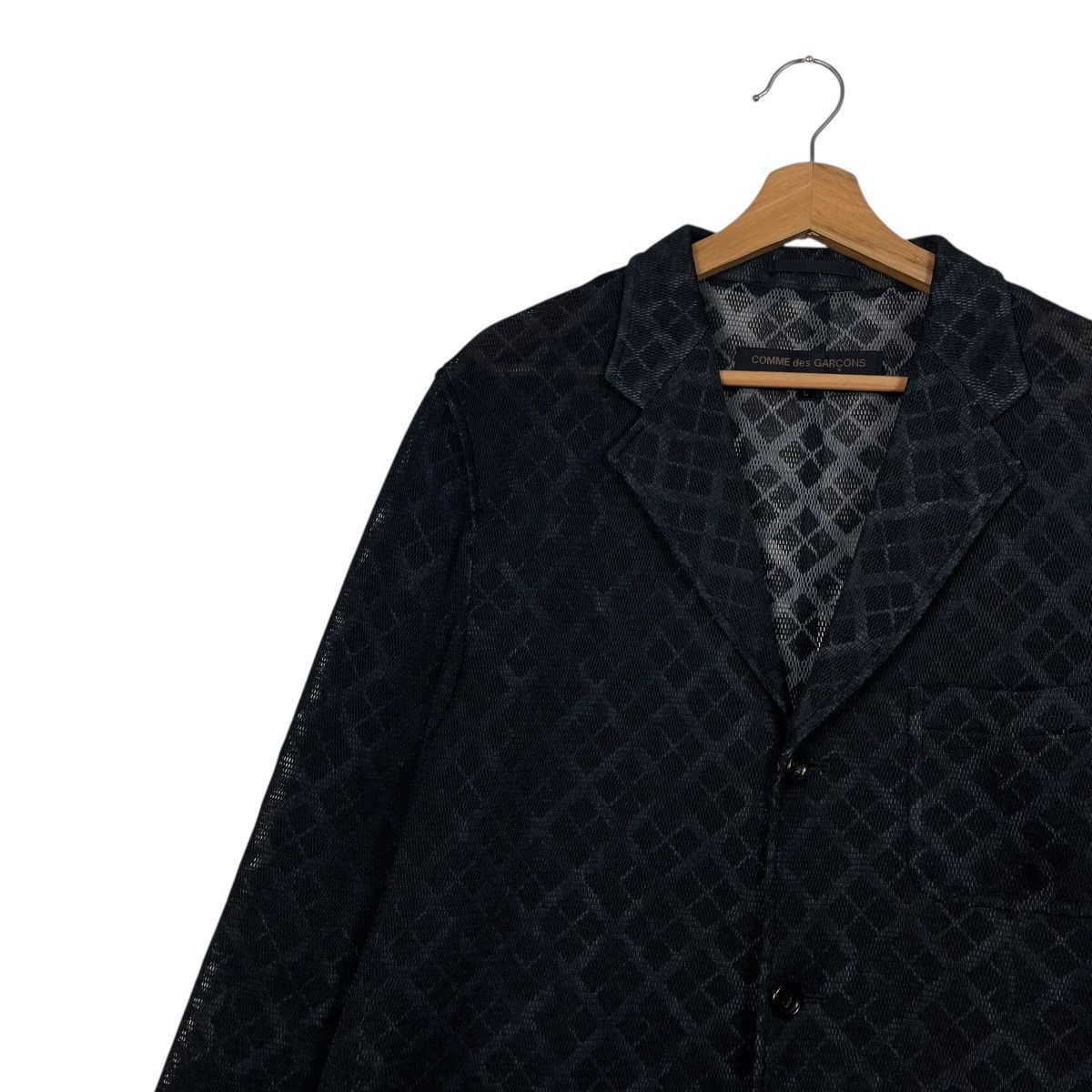 Comme des Garcons Homme Vintage AD2001 Comme Des Garcons See Through Mesh Jacket Size US L / EU 52-54 / 3 - 6 Thumbnail