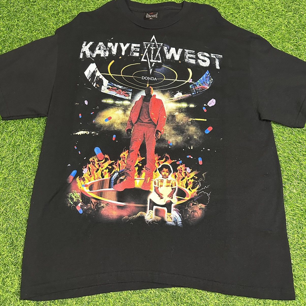 Image of Kanye West Dbruze Donda Rap Tee Aop Yeezy Size XL in Black, Men's