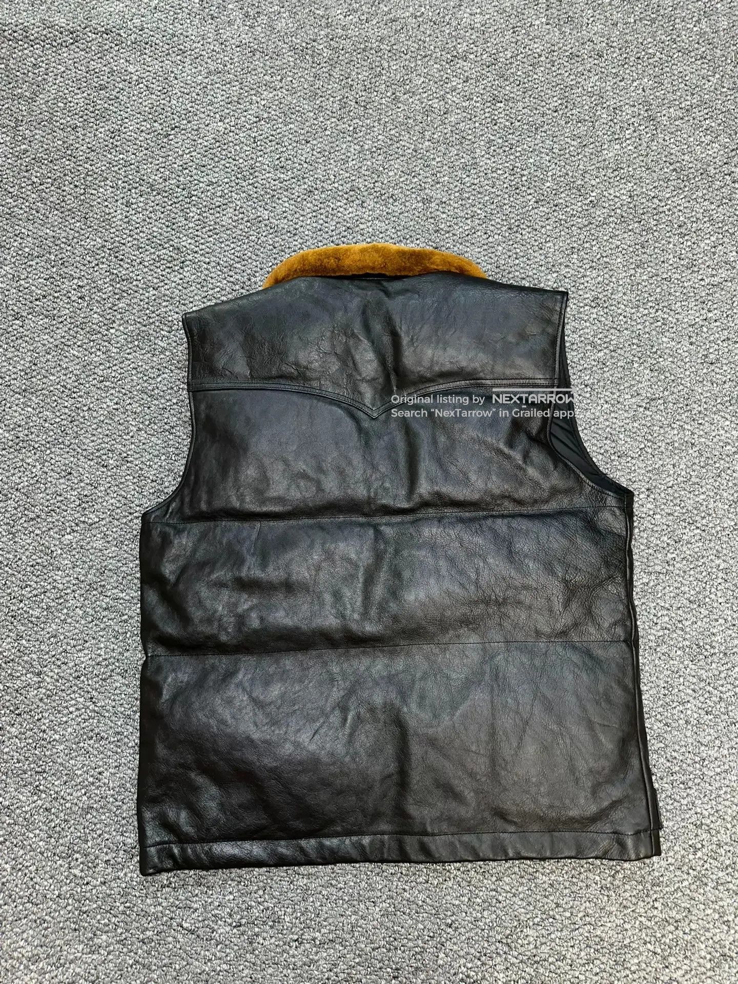 Real Mccoys Horsehide Down Vest 42/L-Xl in Black, Men's — image 4 of 4