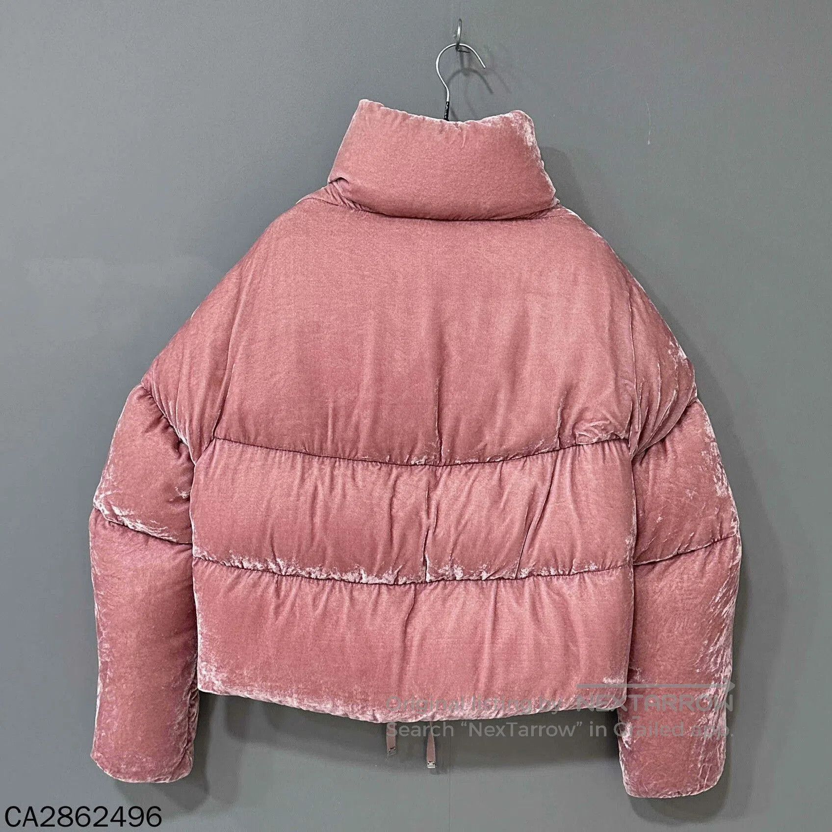 Moncler Peach Pink Velvet Moncler Down Jacket. Size S / US 4 / IT 40 - 3 Thumbnail