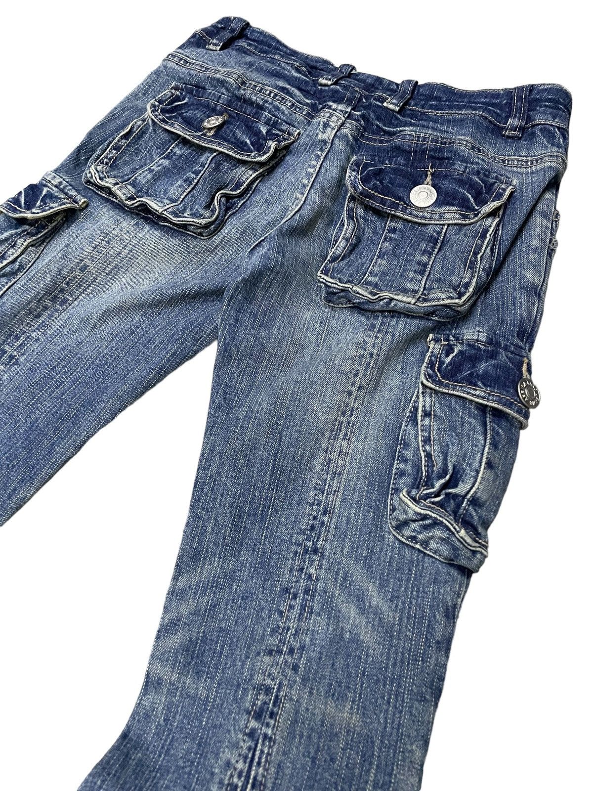 Hysteric Glamour AFT Japan Asymmetrical Cargo Flared Jeans Size 27" / US 4 / IT 40 - 13 Thumbnail
