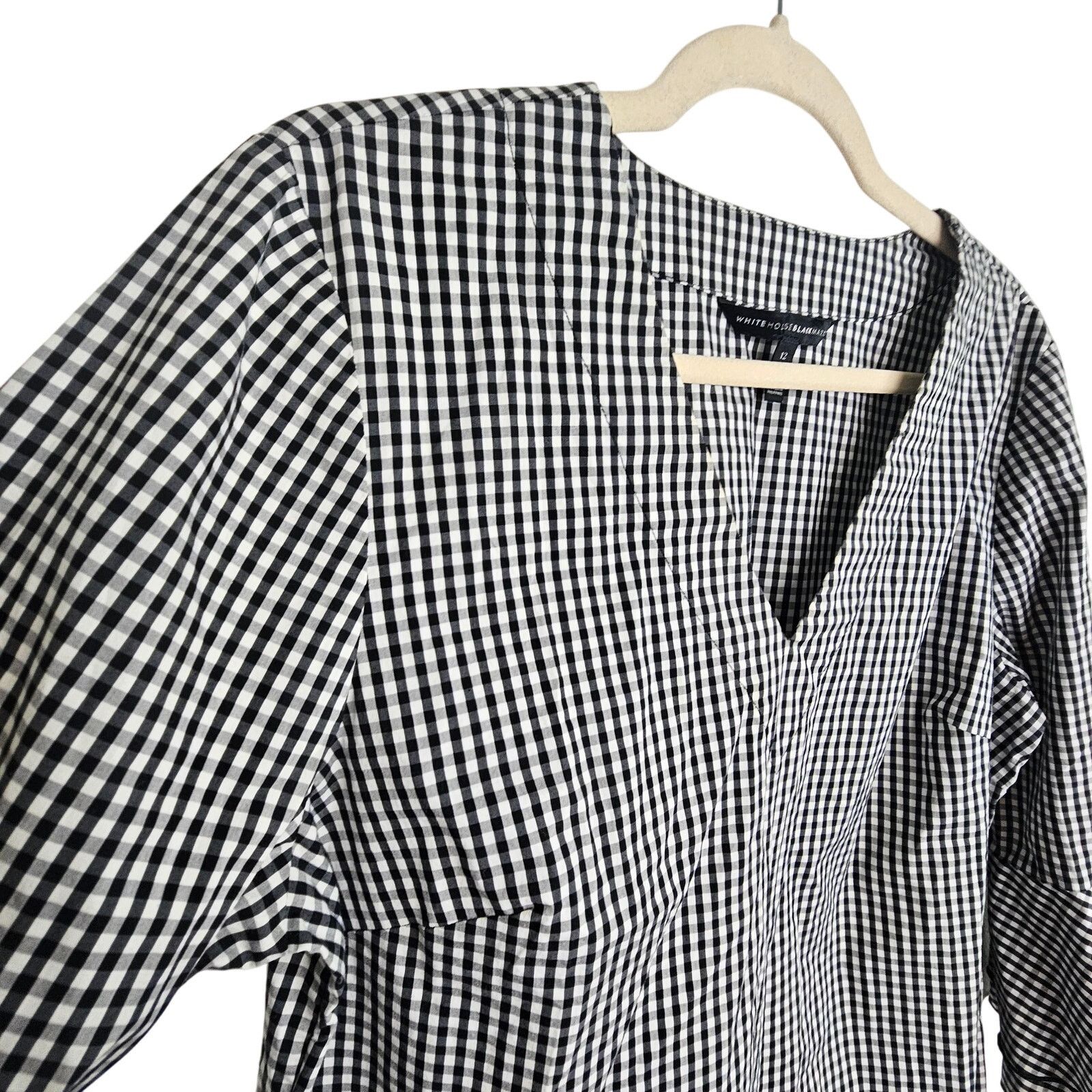 White House Black Market White House Black Market Emma Gingham Poplin Blouse Size 12 Size XL / US 12-14 / IT 48-50 - 5 Thumbnail