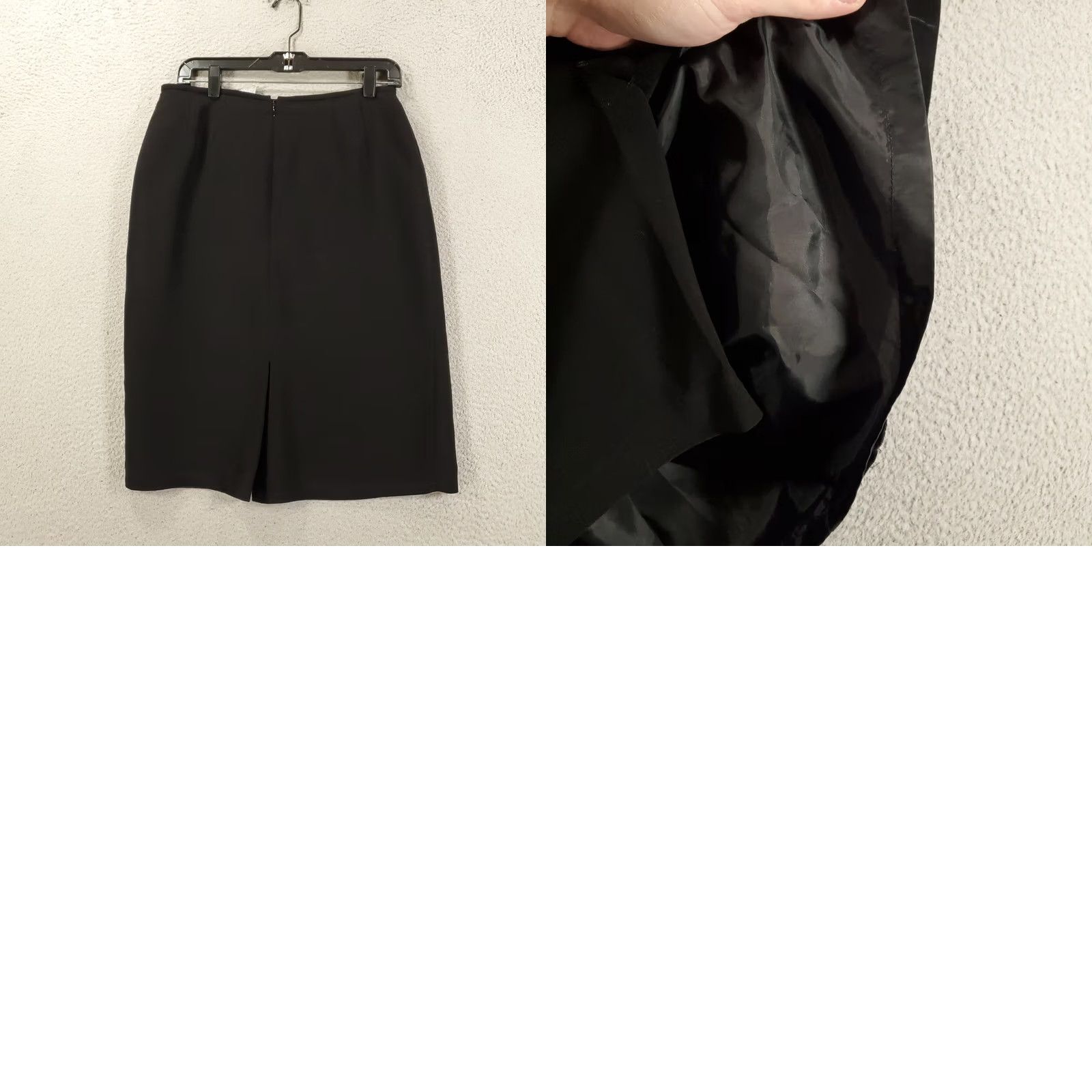 Vintage Tahari Skirt Womens Size 10 Black Lined Midi Knee Length Size 32" / US 10 / IT 46 - 8 Thumbnail