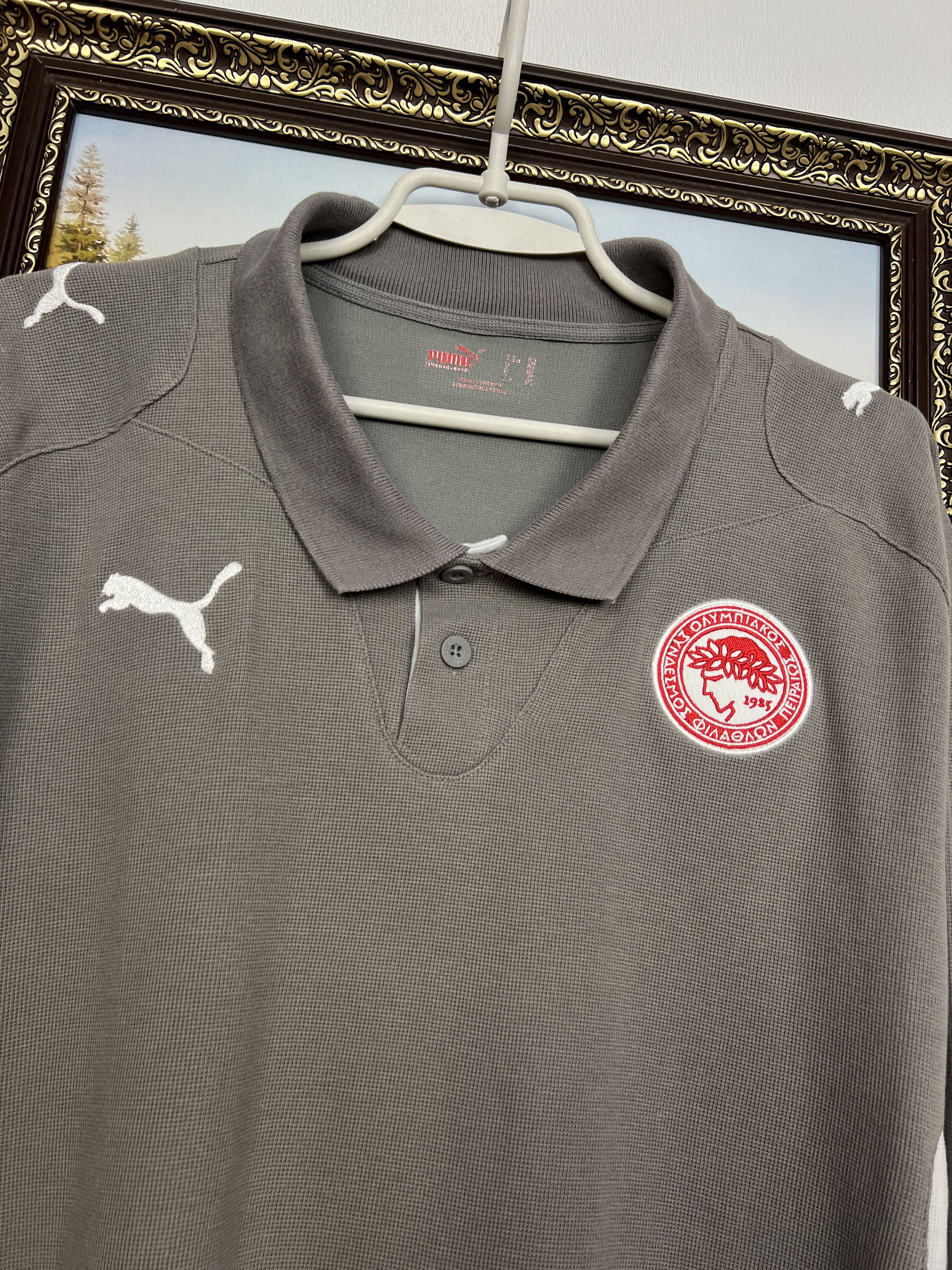 Puma Olympiacos Football Long Sleeve Polo Train Shirt Jersey Size US XL / EU 56 / 4 - 2 Thumbnail