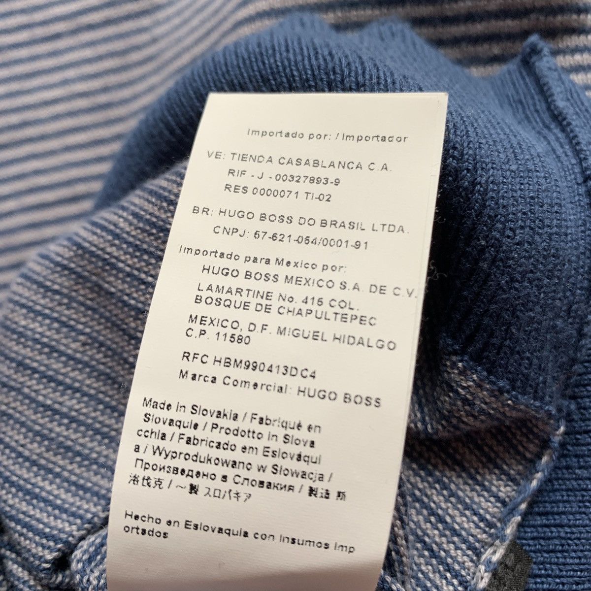 Hugo Boss Hugo Boss Sweater Cotton Striped Blue&Gray Slim Fit Designer Size US S / EU 44-46 / 1 - 9 Thumbnail