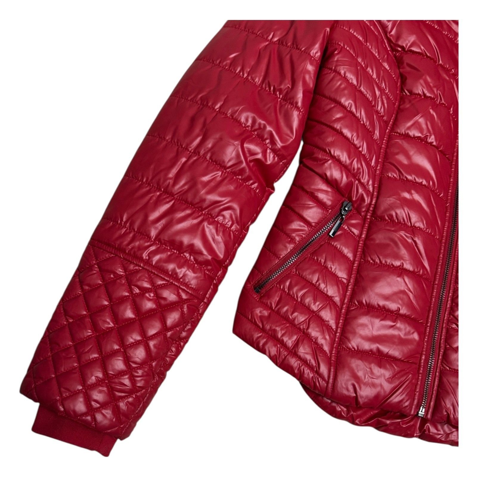 Guess GUESS Red Designer Winter Puffer Faux Fur Jacket Coat Small Size S / US 4 / IT 40 - 6 Thumbnail
