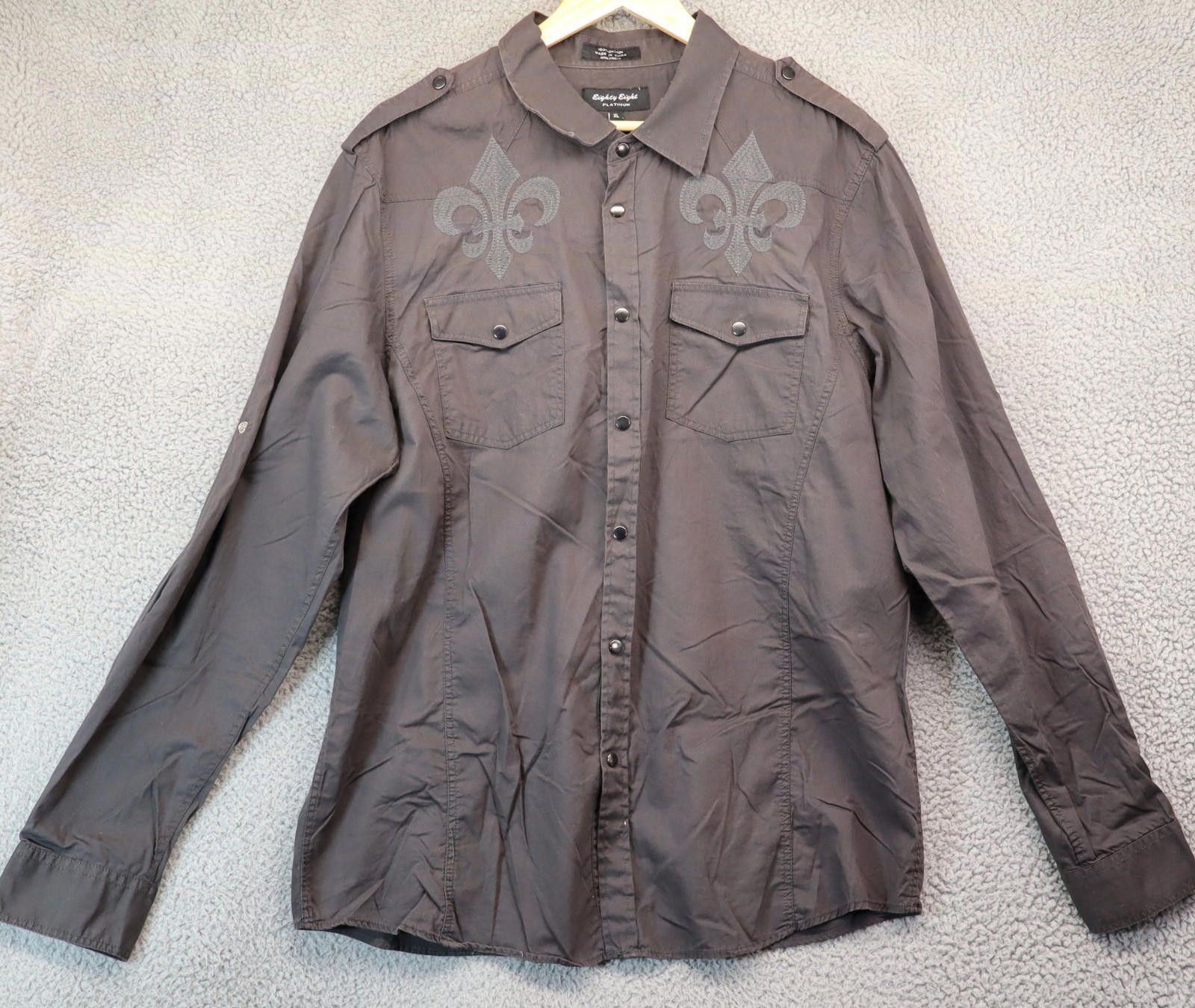 Eighty Eight Vtg Eighty Eight Plat Men XL LS Distress Embroidered Cotton Size US XL / EU 56 / 4 - 1 Thumbnail
