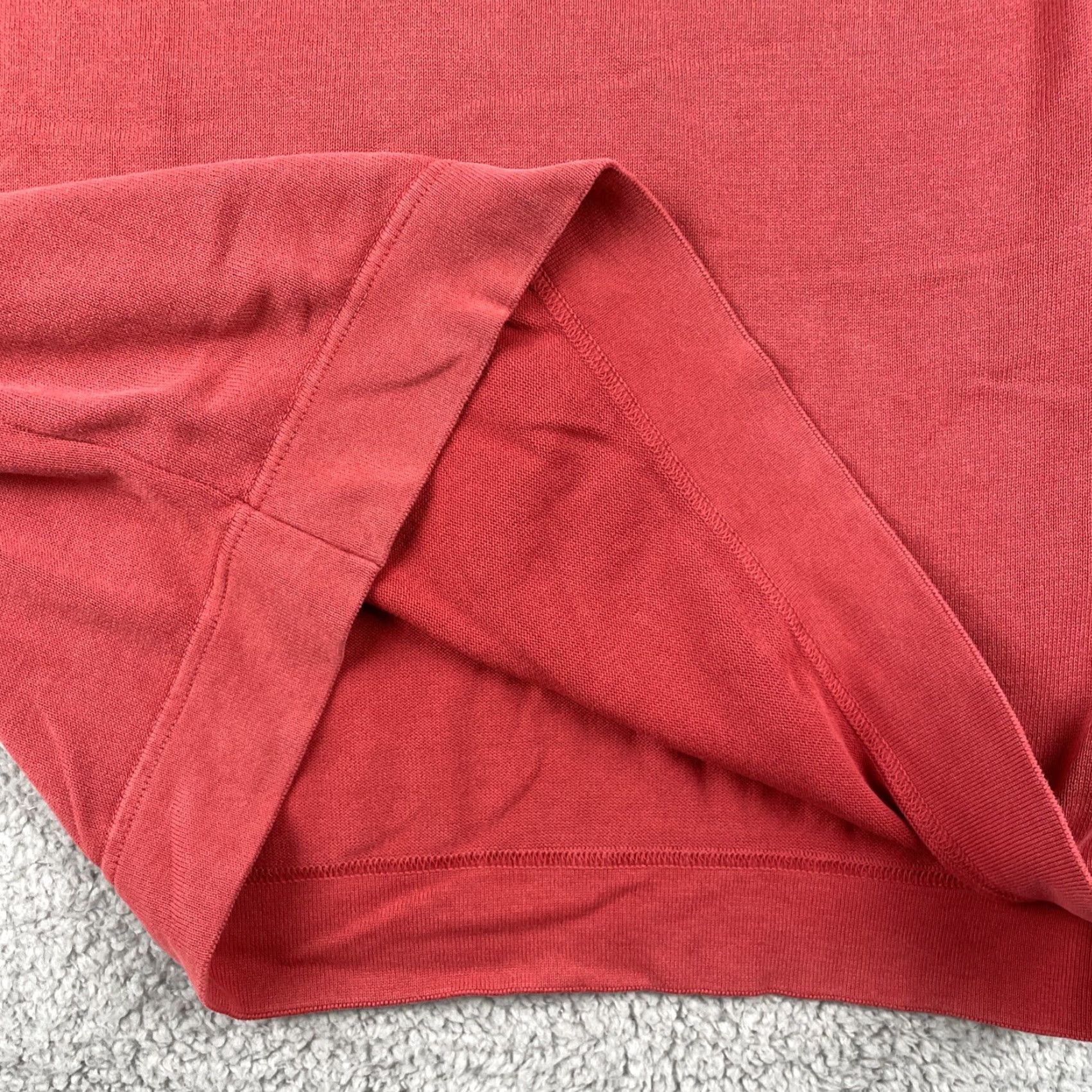 Vintage Scott Barber Long Sleeve 1/4 Zip Sweater Cotton Red Made In Italy Sz Large Mens Knit Pullover Size US L / EU 52-54 / 3 - 7 Thumbnail