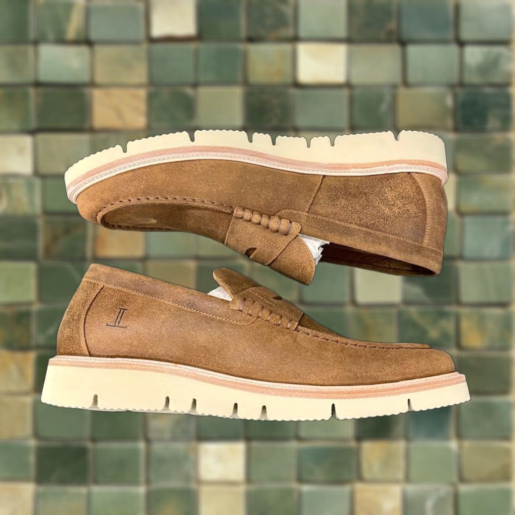 Lucchese Men’s Suede Vibram Vi-Lite Penny Loafers Size 11.5 Cognac NIB Lucchese Men main image 2
