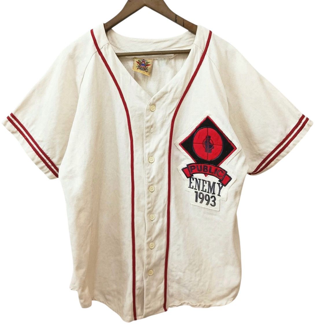 Public Enemy Vintage 1993 Public Enemy Baseball cotton jerseys Size US L / EU 52-54 / 3 - 1 Thumbnail