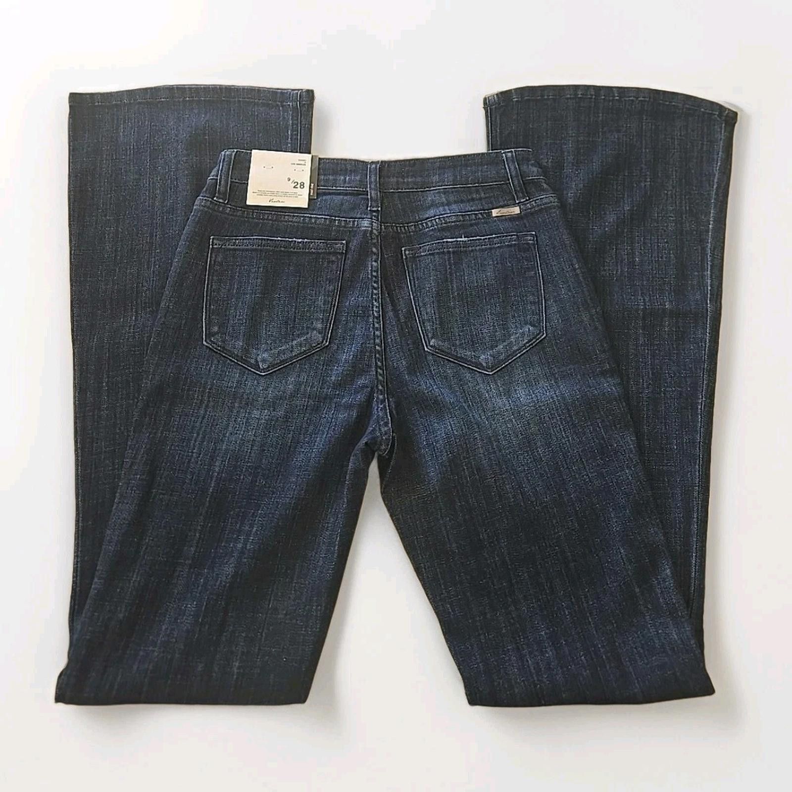 Kancan USA Kancan Jeans 9/28 Wide Leg Blue Denim Dark Wash Stretch NWT Size 28" / US 6 / IT 42 - 2 Thumbnail