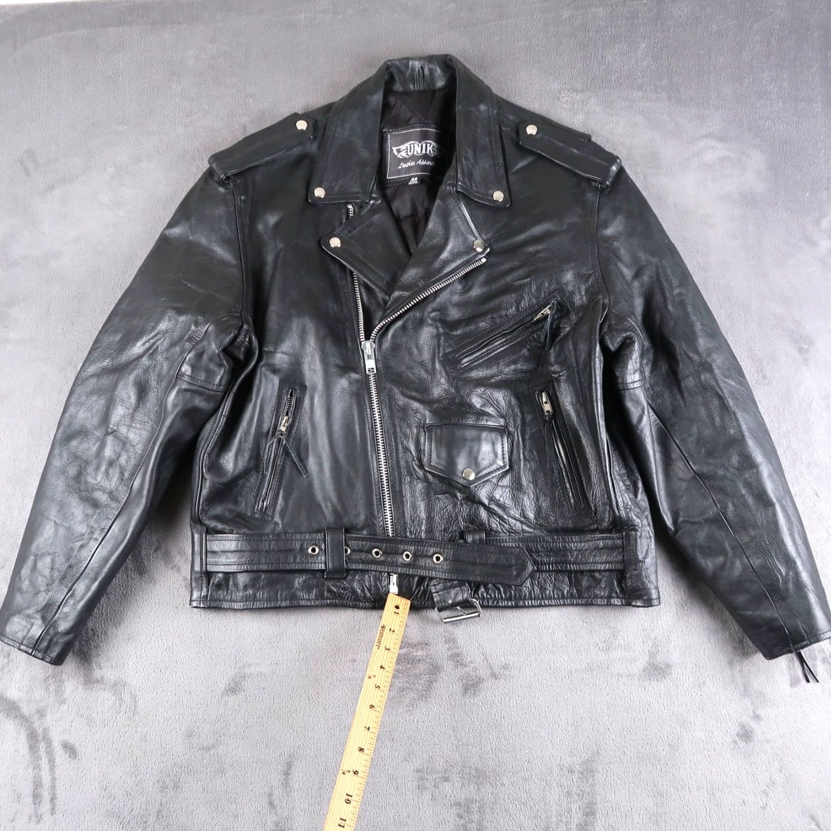 Vintage VINTAGE Unik Leather Biker Jacket XL Size 48 Black Casual Mens Size US M / EU 48-50 / 2 - 2 Thumbnail