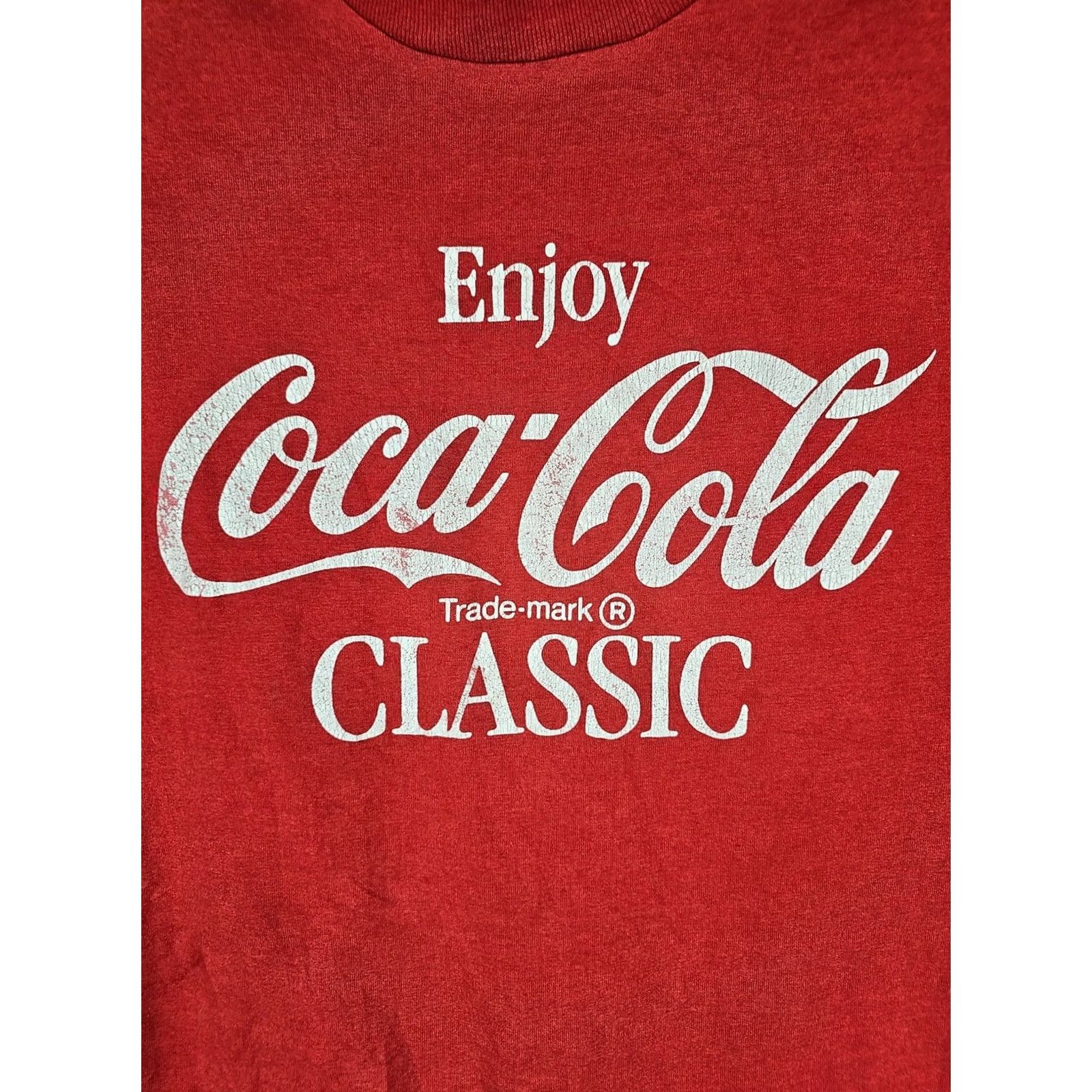 Vintage VINTAGE Coca-Cola T-Shirt Mens XL Red 50/50 Single Stitch Classic 90s Enjoy Coke Vintage Shirt Mens Red Cotton Short Sleeve Round Neck Size US L / EU 52-54 / 3 - 2 Thumbnail