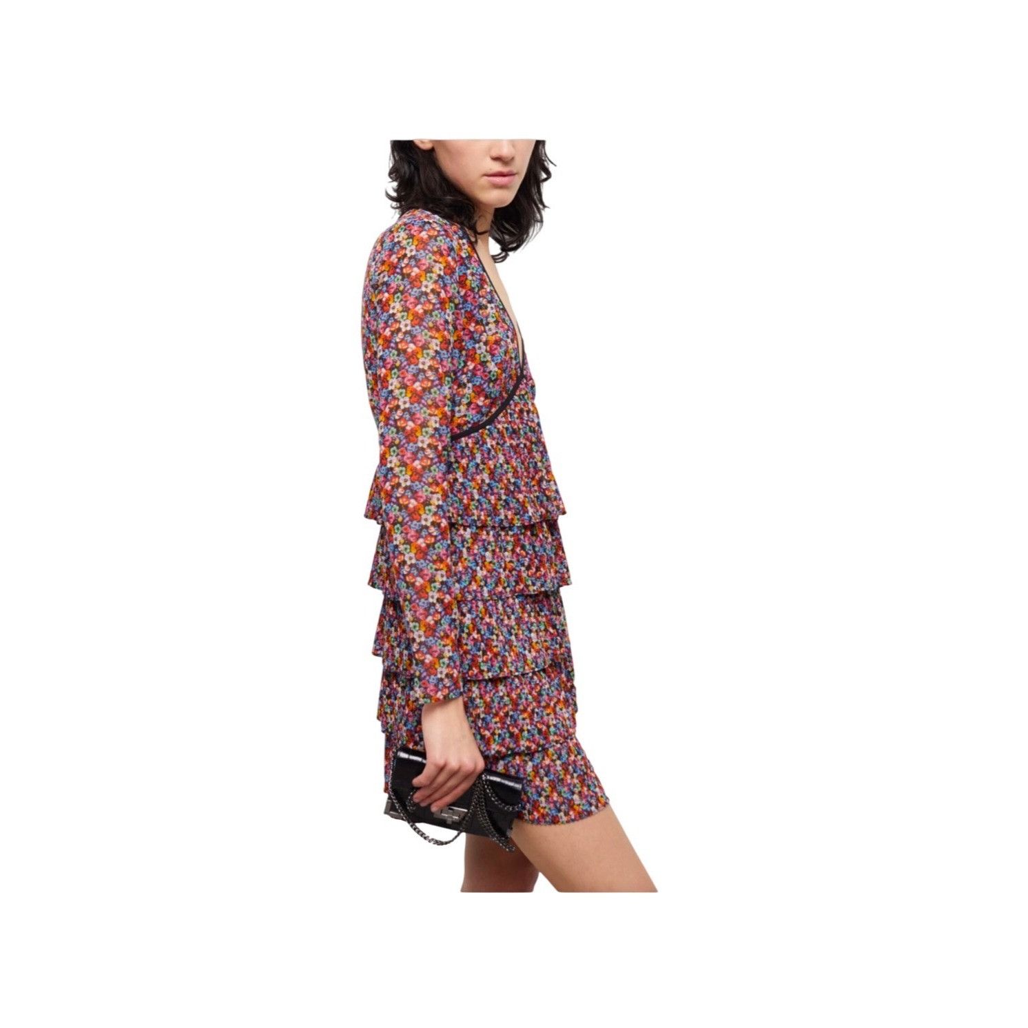 The Kooples The Kooples Womens Blazing Field Floral Dress Pleated Frills Size S / US 4 / IT 40 - 2 Thumbnail