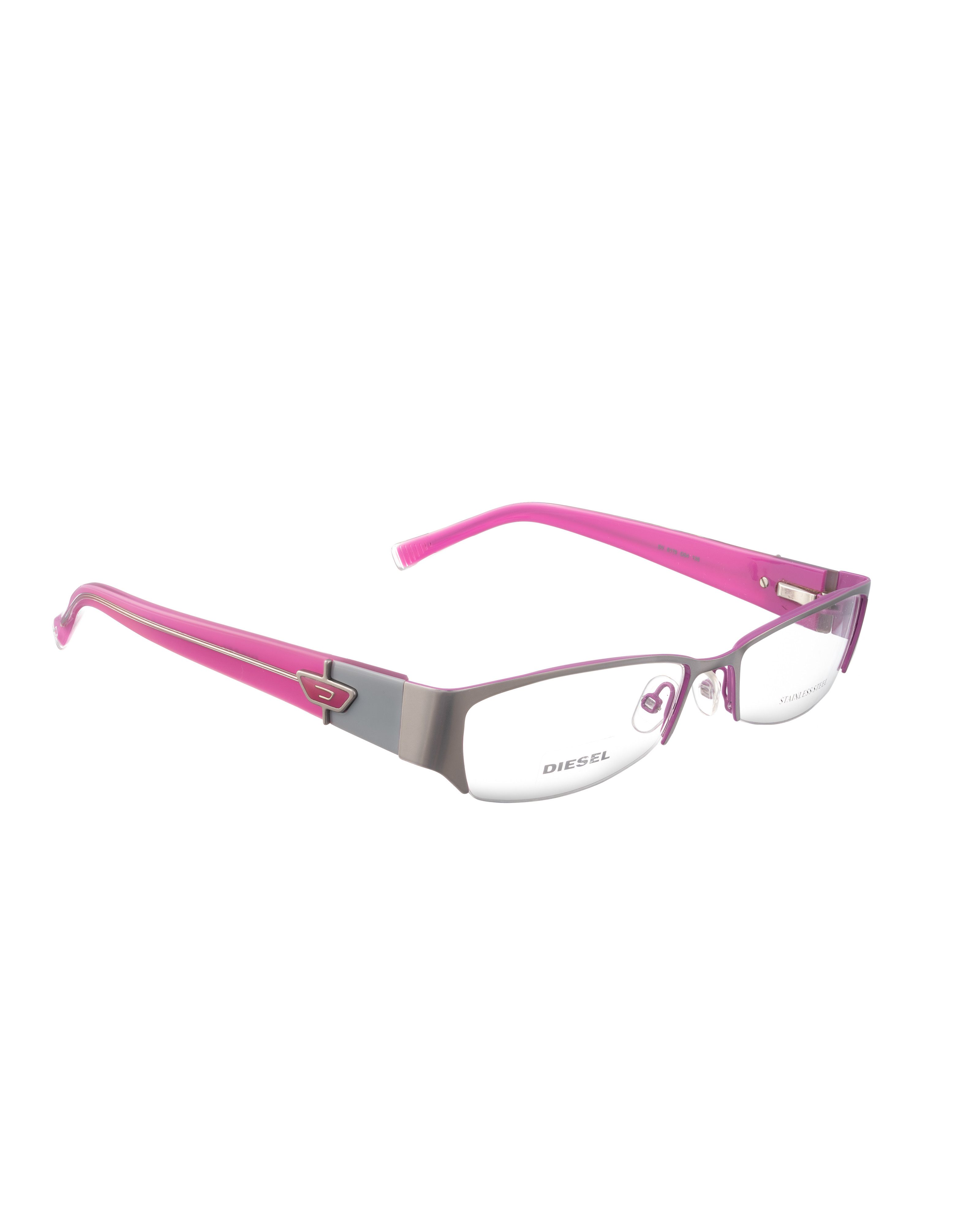 Diesel 00s Half Rim Metallic Pink Cat Eye Glasses