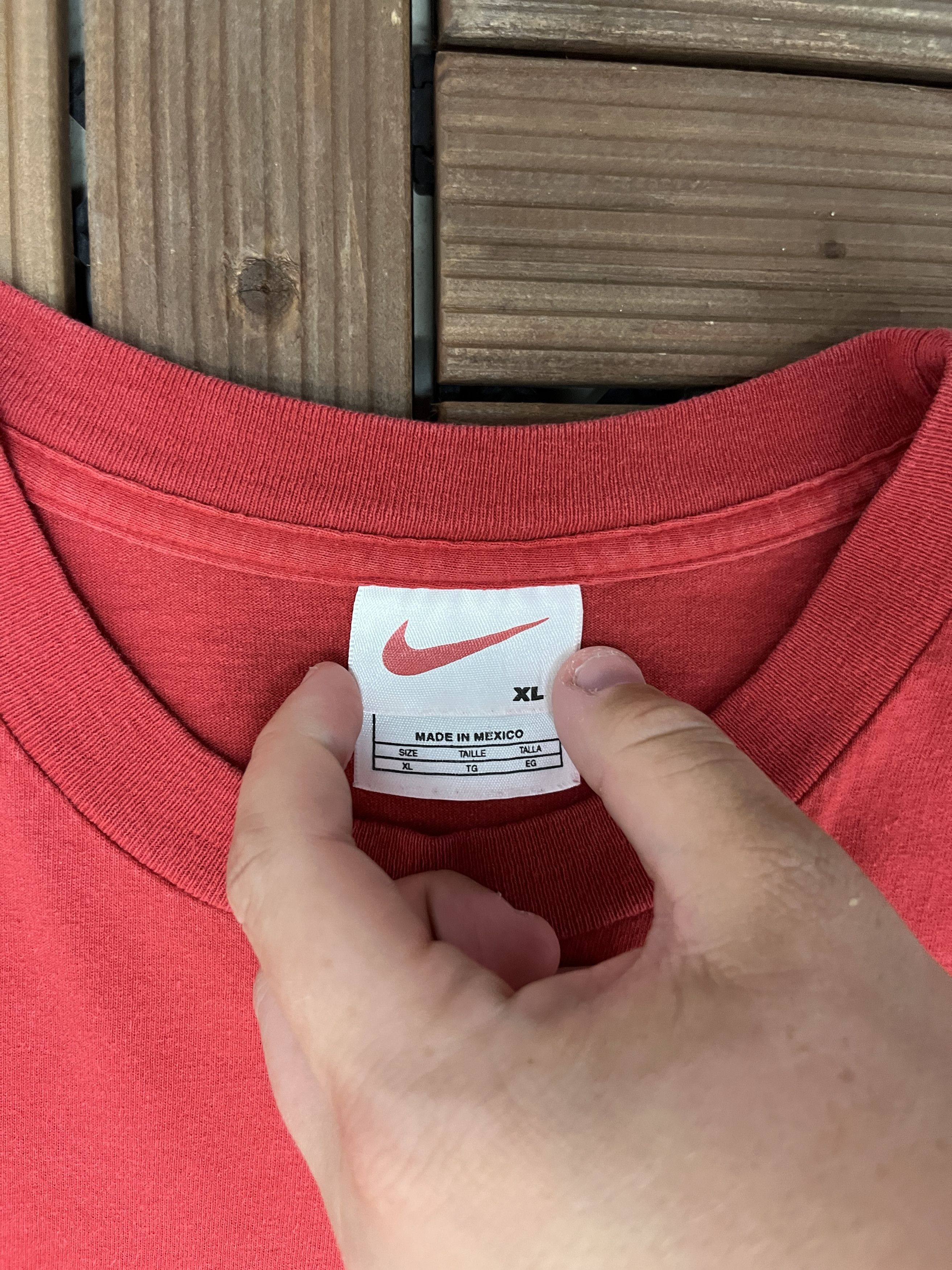 Nike × Vintage Nike Swoosh Vintage Red T-Shirt Tee Size US XL / EU 56 / 4 - 5 Thumbnail