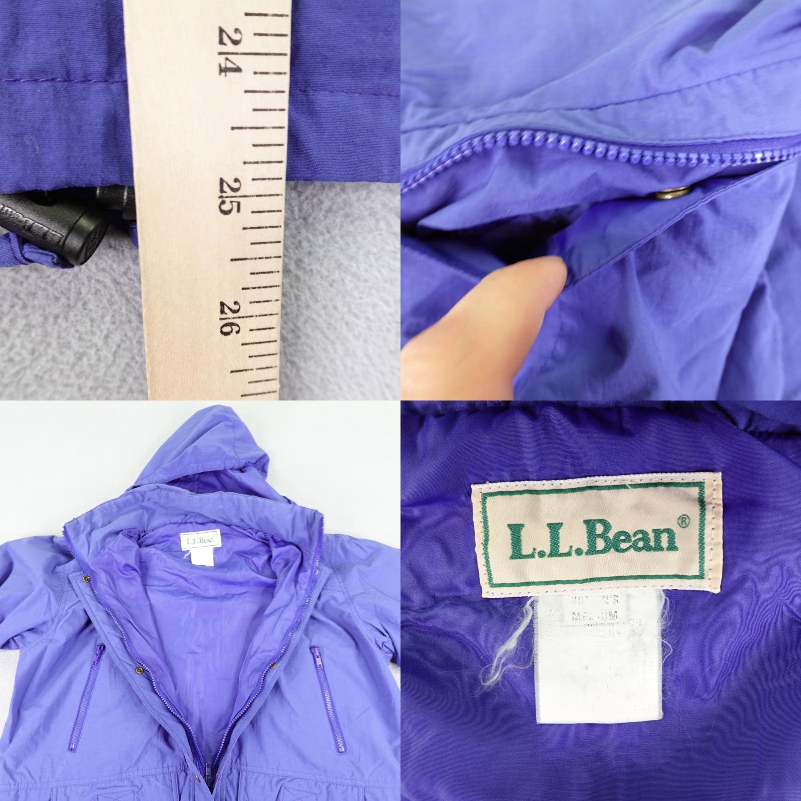 Vintage VINTAGE LL BEAN Jacket Womens Medium Windbreaker Hooded Zip Snap Blue 90s Outdoor Coat Womens Medium Blue LL Bean Jacket Size M / US 6-8 / IT 42-44 - 8 Thumbnail