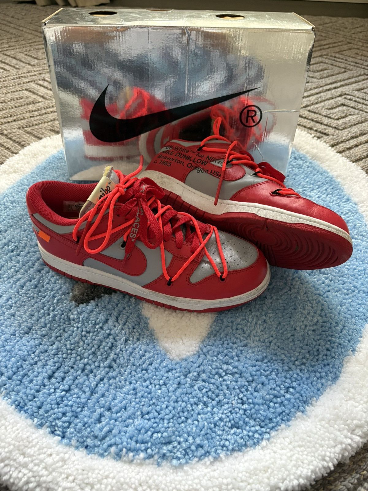 Nike × Off-White Nike x Off-White Dunk Low “University Red” 🔴⚪️ Size US 8 / EU 41 - 1 Thumbnail