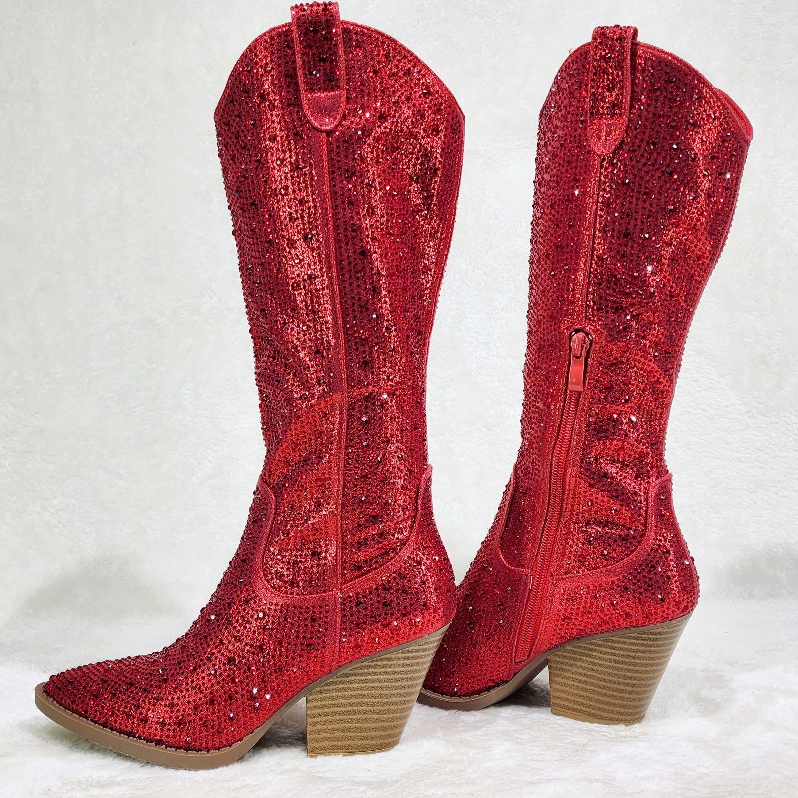 Other Wild One Red Rhinestone Party Country Western Cowgirl Boots Size US 6 / IT 36 - 1 Thumbnail