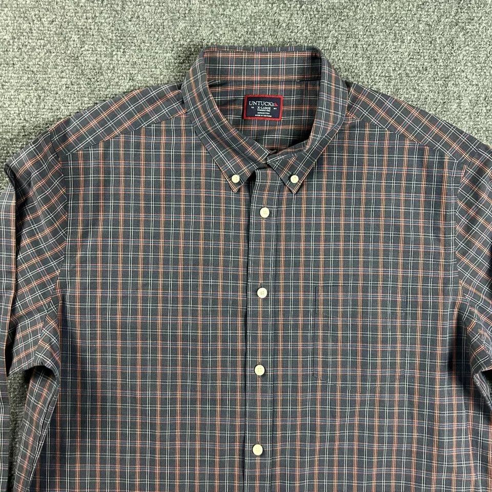 UNTUCKit Untuckit Shirt Mens XL Plaid Button Down Pocket Cotton Size US XL / EU 56 / 4 - 2 Thumbnail