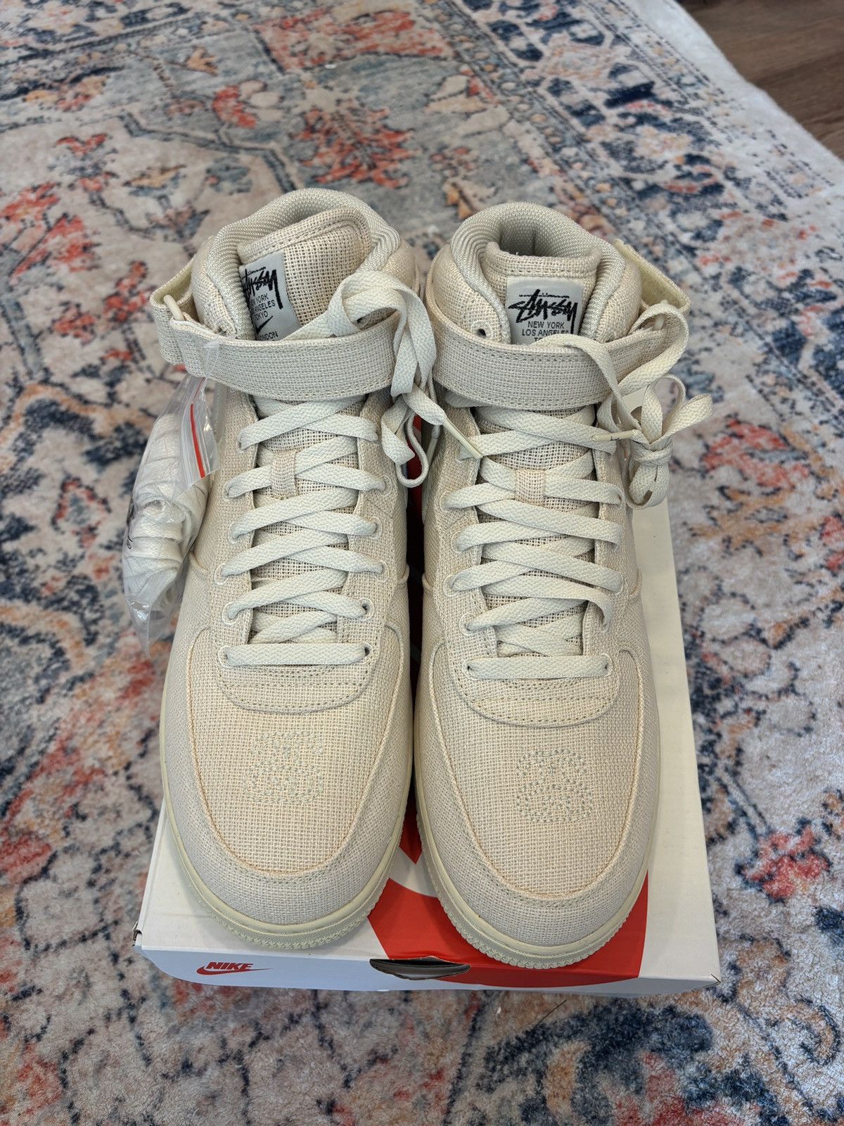 Nike × Stussy Nike Air Force 1 Mid Stussy Fossil 2022 Size US 11.5 / EU 44-45 - 2 Thumbnail