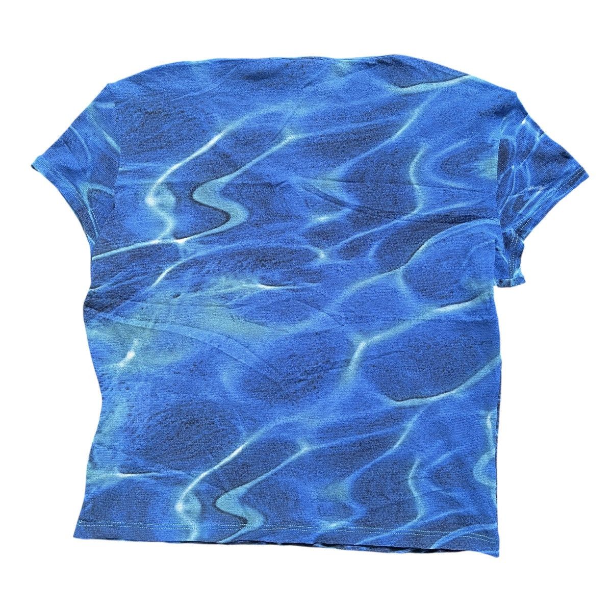Roberto Cavalli VINTAGE ROBERTO CAVALLI OCEAN WAVES WATER PRINT MESH TOP Size XL / US 12-14 / IT 48-50 - 2 Thumbnail