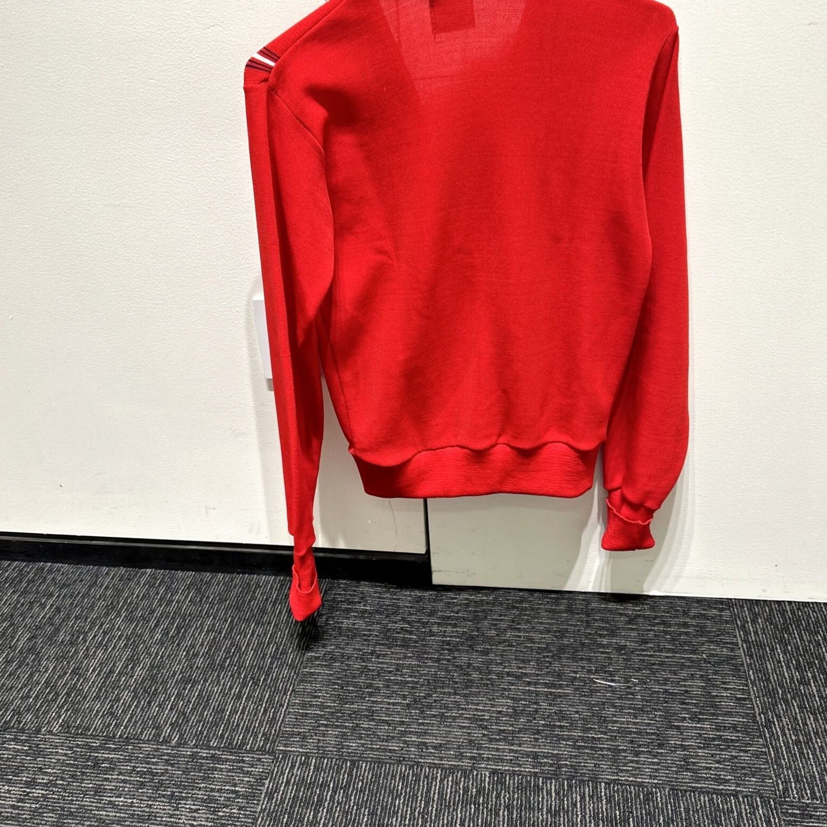 Vintage VINTAGE Campus Cardigan Medium Red Poly 100% Virgin Poly Dark Academia Cobain Preppy Oxford Mens Size US M / EU 48-50 / 2 - 7 Thumbnail