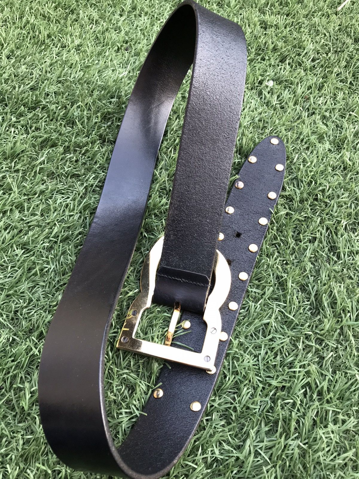 Dolce & Gabbana Dolce & Gabbana Silver/Gold Black Leather D&G Belt Size ONE SIZE - 8 Thumbnail