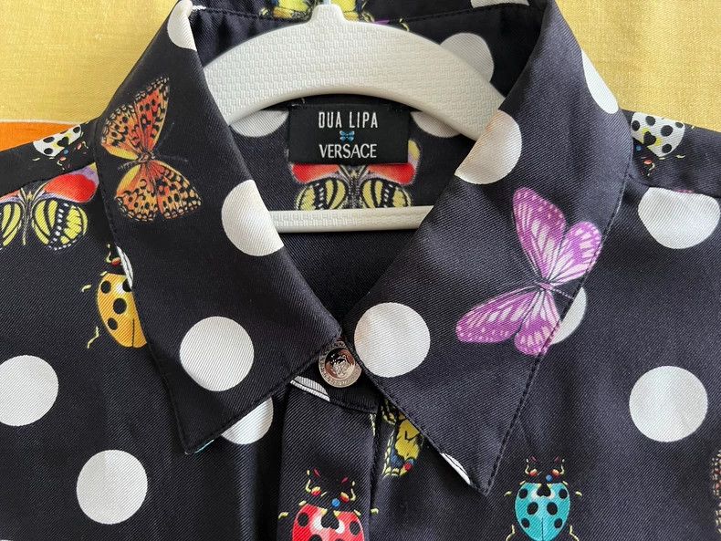 Versace Versace Casual fashion lapel butterfly-embellished silk sh Size S / US 4 / IT 40 - 4 Thumbnail