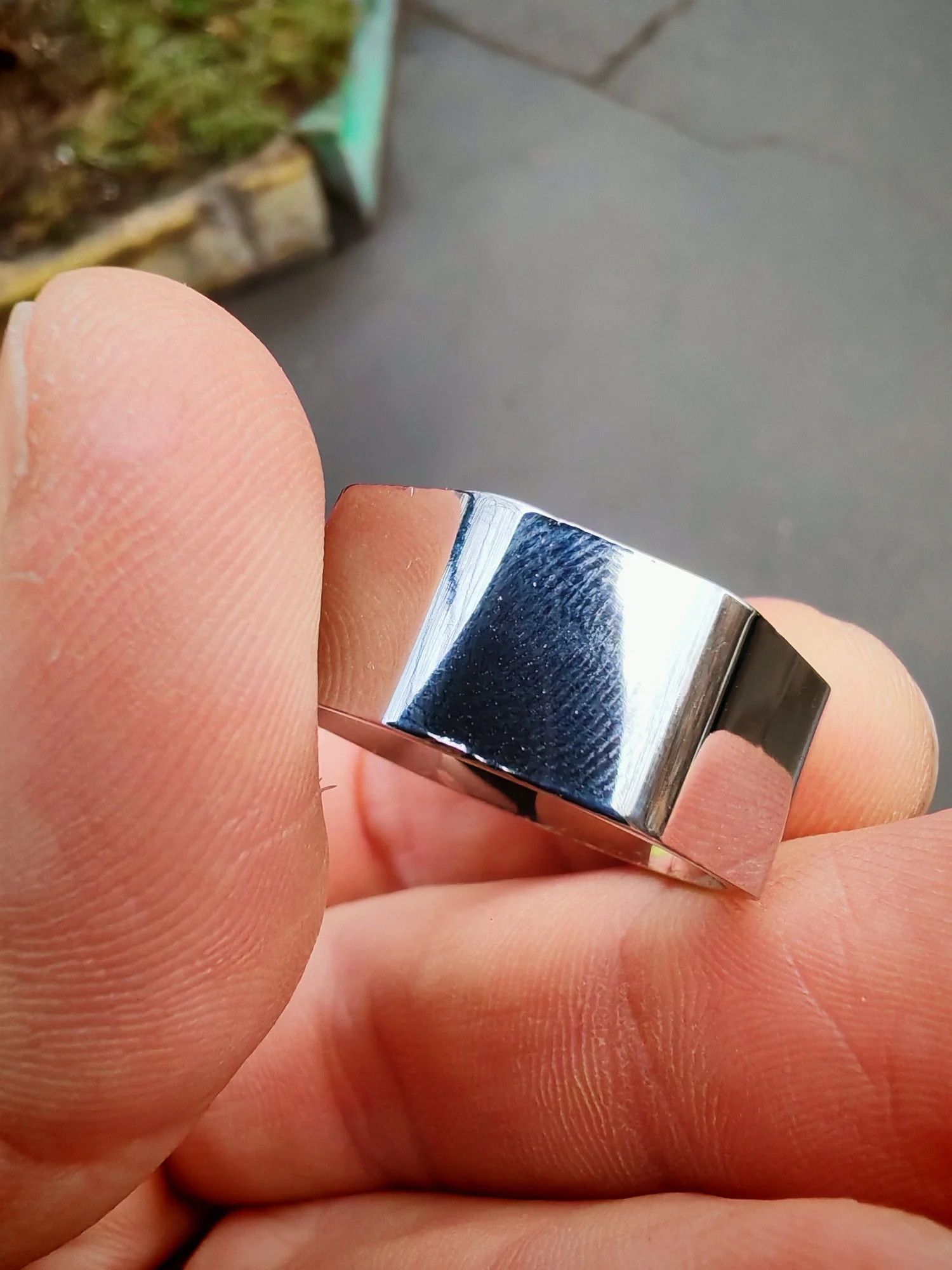 Jewelry × Vintage SIZE 10 Stainless Steel Wide Irregular Ring Size ONE SIZE - 3 Thumbnail