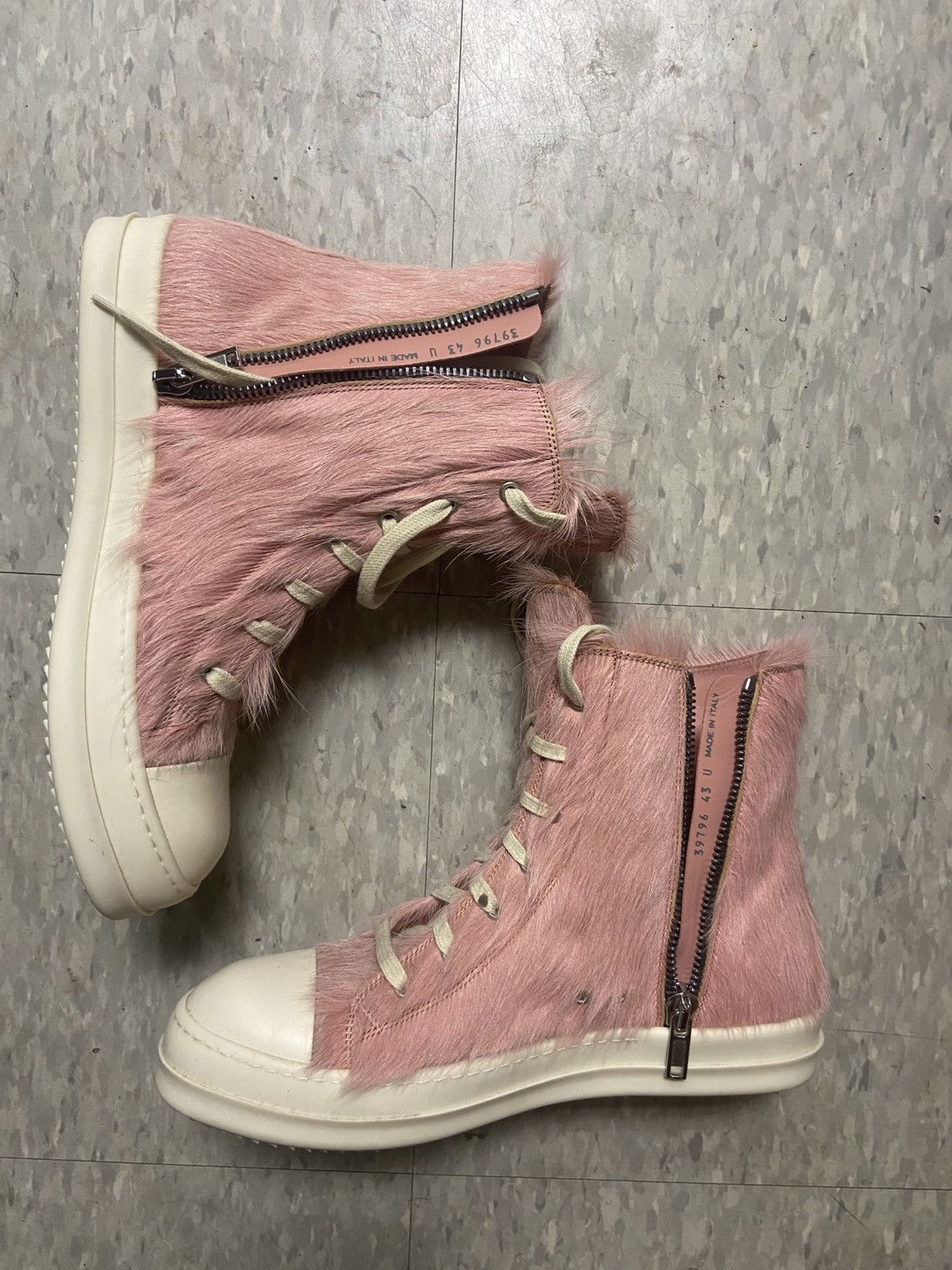 Rick Owens Rick Owens High Top Ramones Pink Pony Hair Size US 10 / EU 43 - 2 Thumbnail