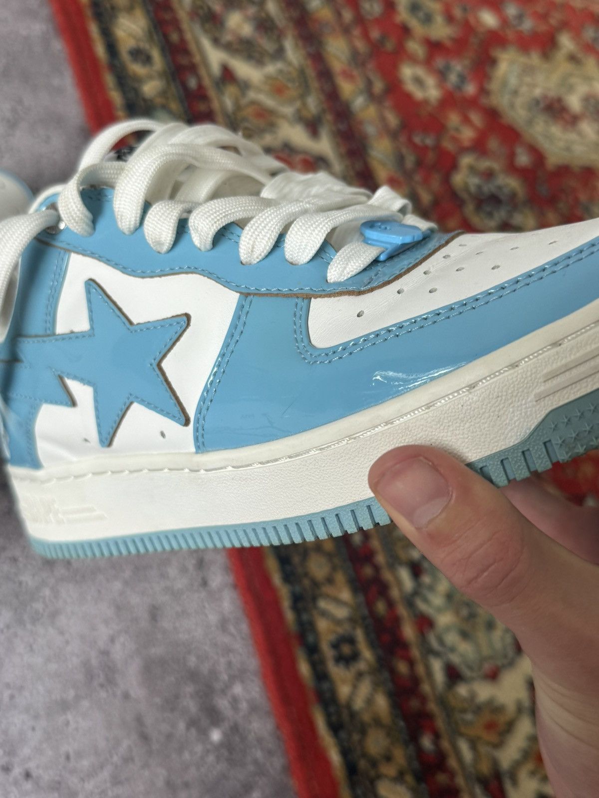 Bape A bathink ape Bape sta snikers shoes mens blue white 8.5 26 Size US 8.5 / EU 41-42 - 7 Thumbnail