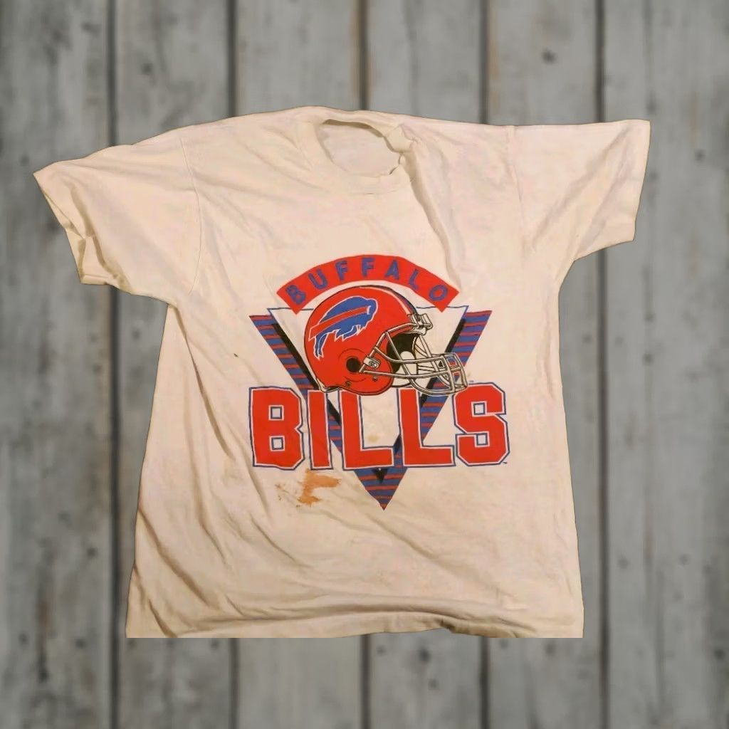 Hanes VINTAGE Buffalo Bills T-Shirt XL White Men Short Sleeve Crew Neck 1990s 90s Hanes AFC Champions Super Bowl Small Small? Size US XL / EU 56 / 4 - 1 Thumbnail