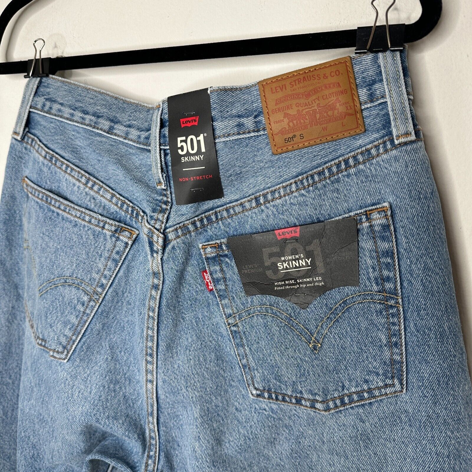 Lee NWT Lee 501 Skinny Non Stretch Distressed Button Jean 29 Size 29" - 6 Thumbnail
