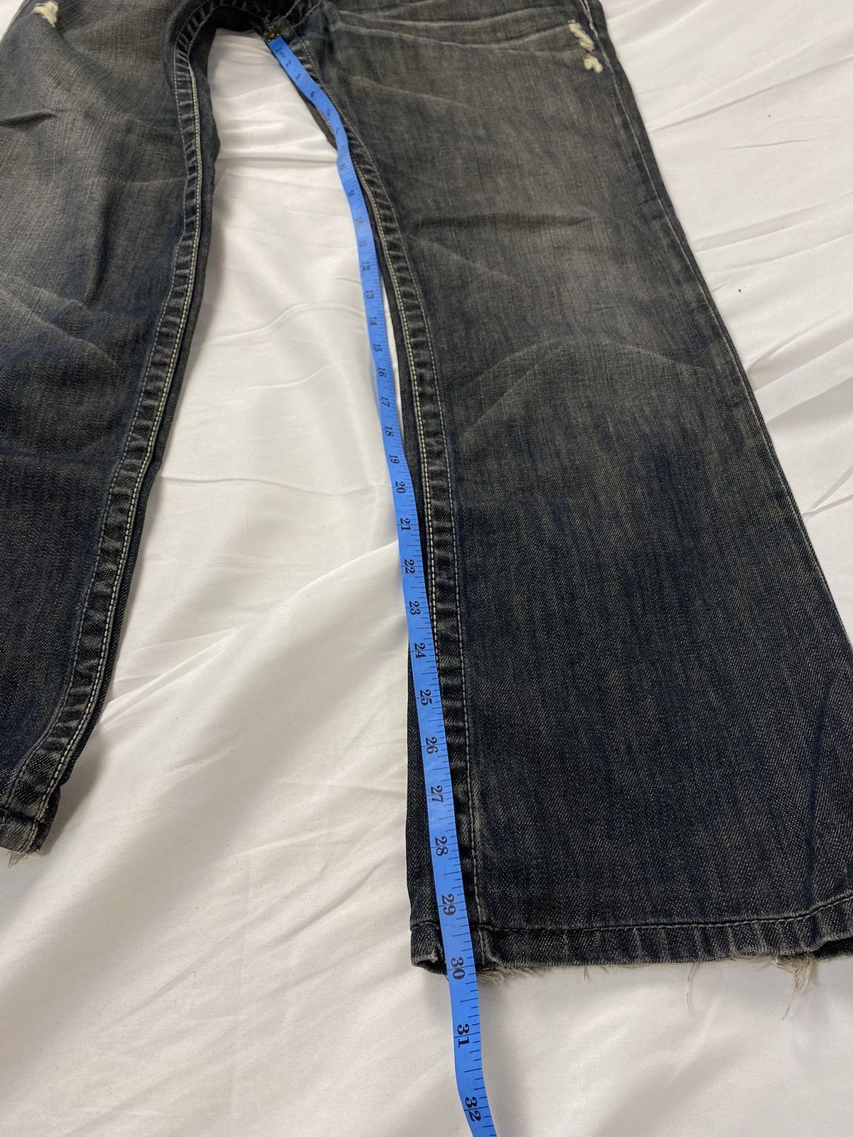 Japanese Brand ✨ Archive Monarchy Britain 🇬🇧 Flag Flared Washed Jeans Denim Size US 34 / EU 50 - 21 Thumbnail
