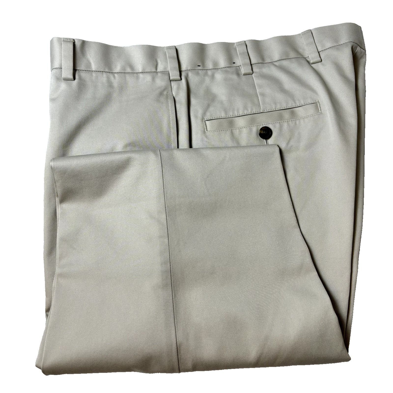 Brooks Brothers Brooks Brothers Men's Size 35x32.5 Tan Cream Cotton Flat Fro Size US 35 - 1 Thumbnail