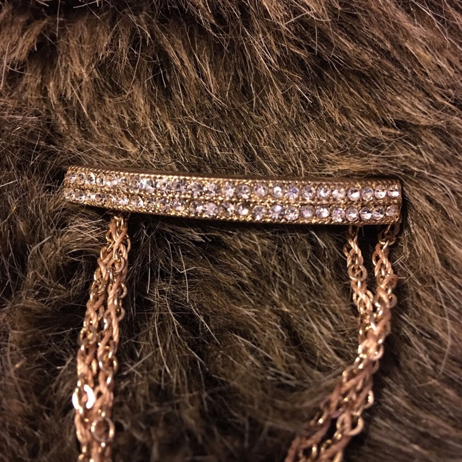 Jewelry Gold tone rhinestone bar tassel chain bracelet Size ONE SIZE - 7 Thumbnail