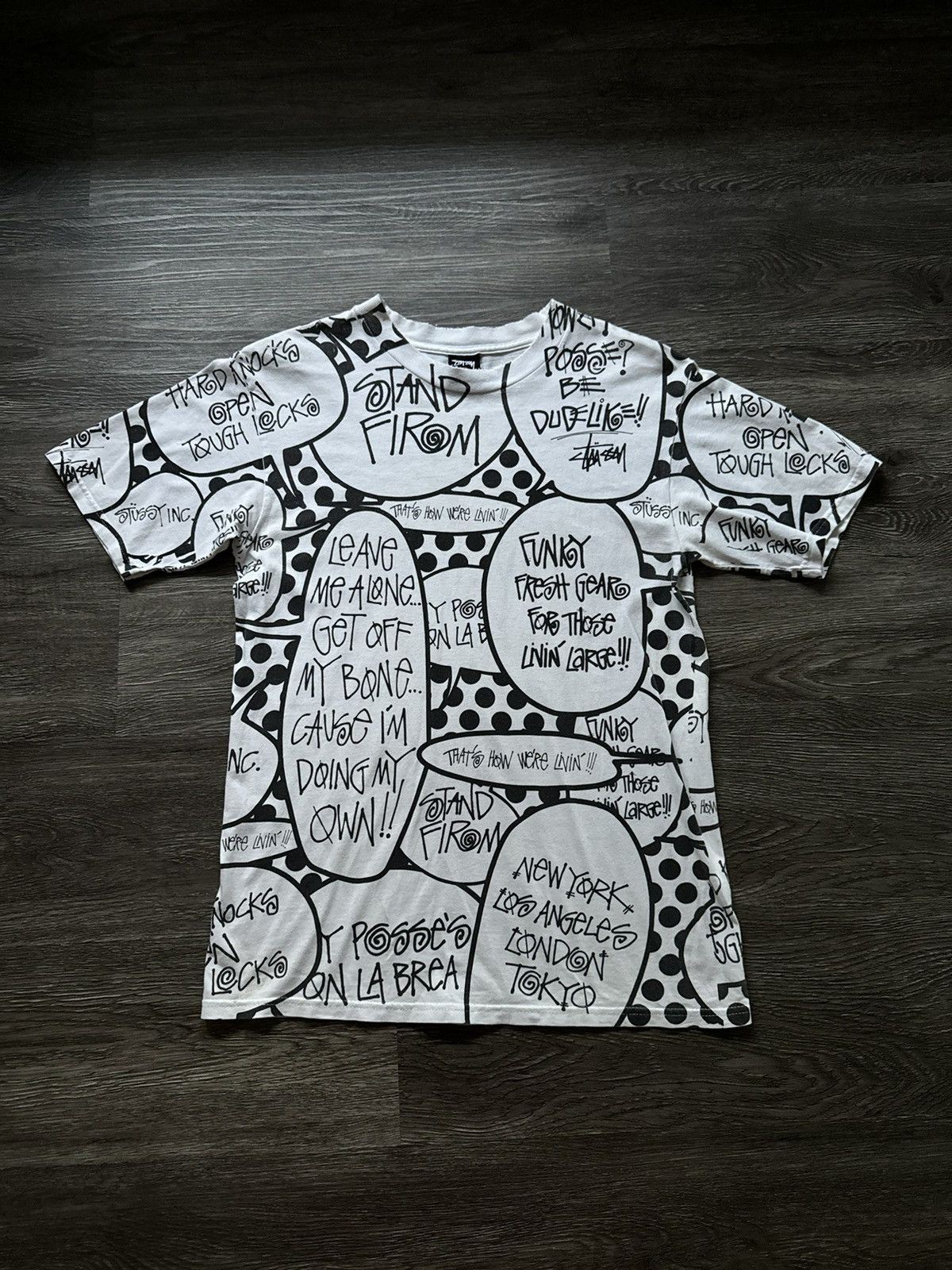 Stussy Vintage Stussy Doodle Fullprint AOP All Over Print Tshirt Size US S / EU 44-46 / 1 - 1 Thumbnail