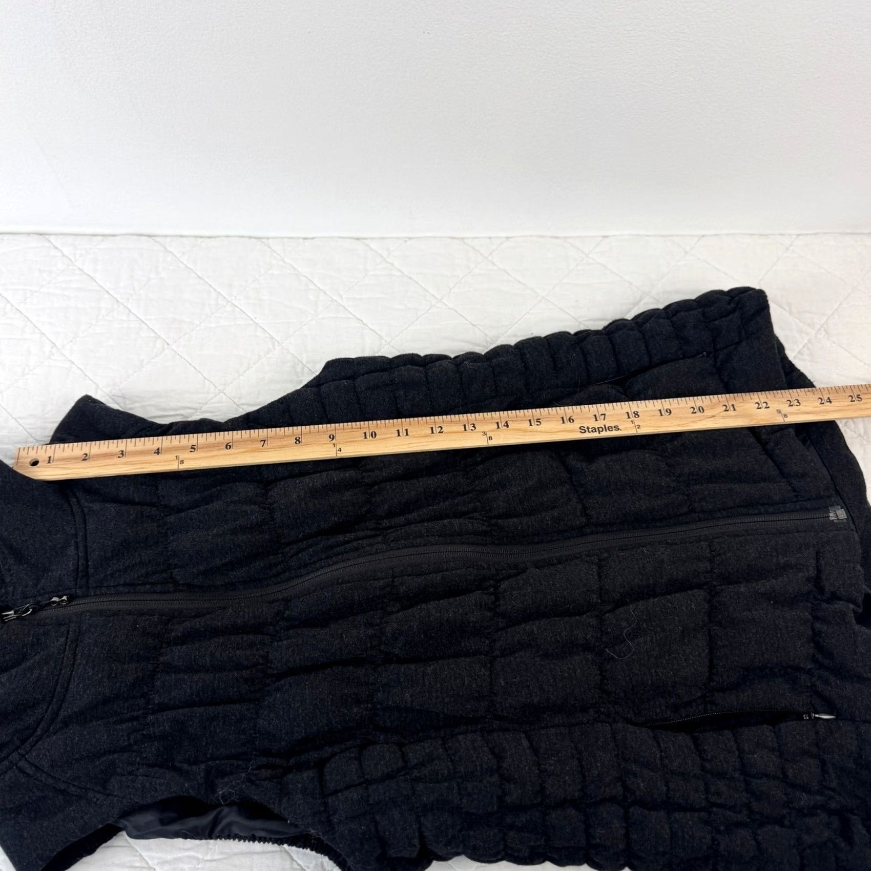 Blanc Noir Be by Blanc Noir Womens Charcoal Gray Ruched Hooded Puffer Vest Full Zip M Slim Quilted Size M / US 6-8 / IT 42-44 - 7 Thumbnail